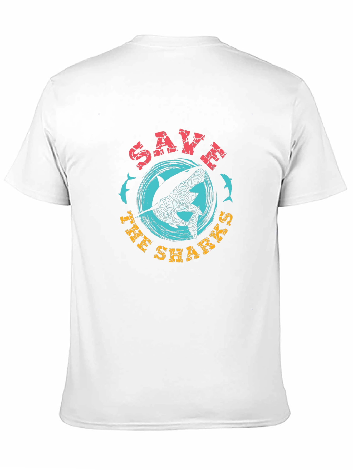 Save the Sharks Graphic Tee - Black Crew Neck