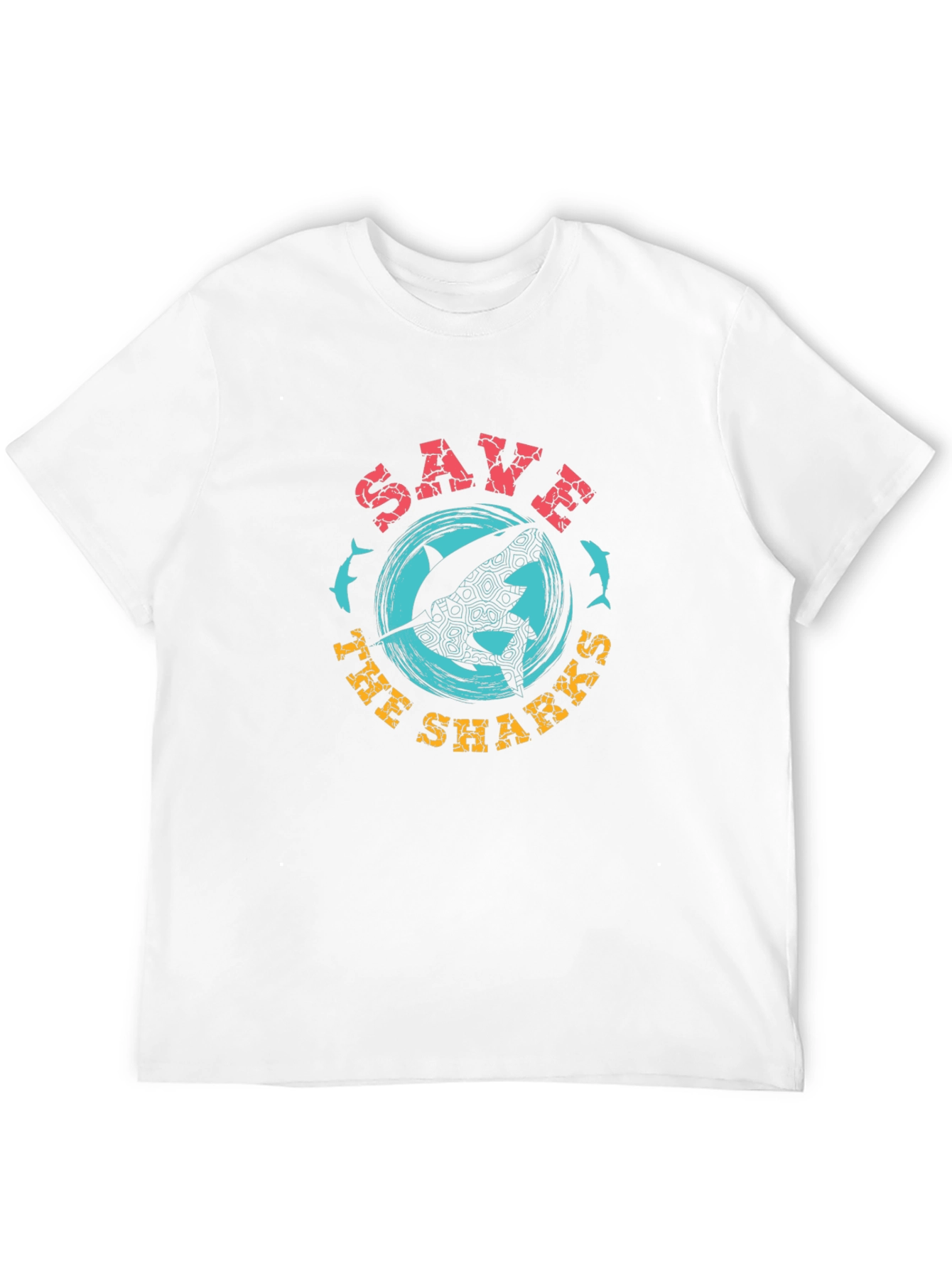 Save the Sharks Graphic Tee - Black Crew Neck