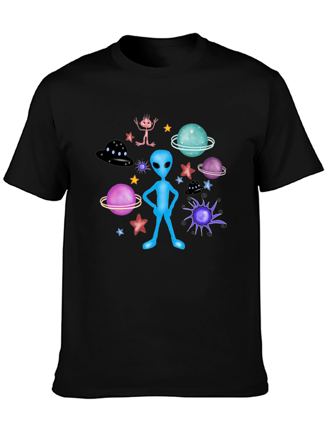 Alien Graphic Tee - Space Galaxy Print