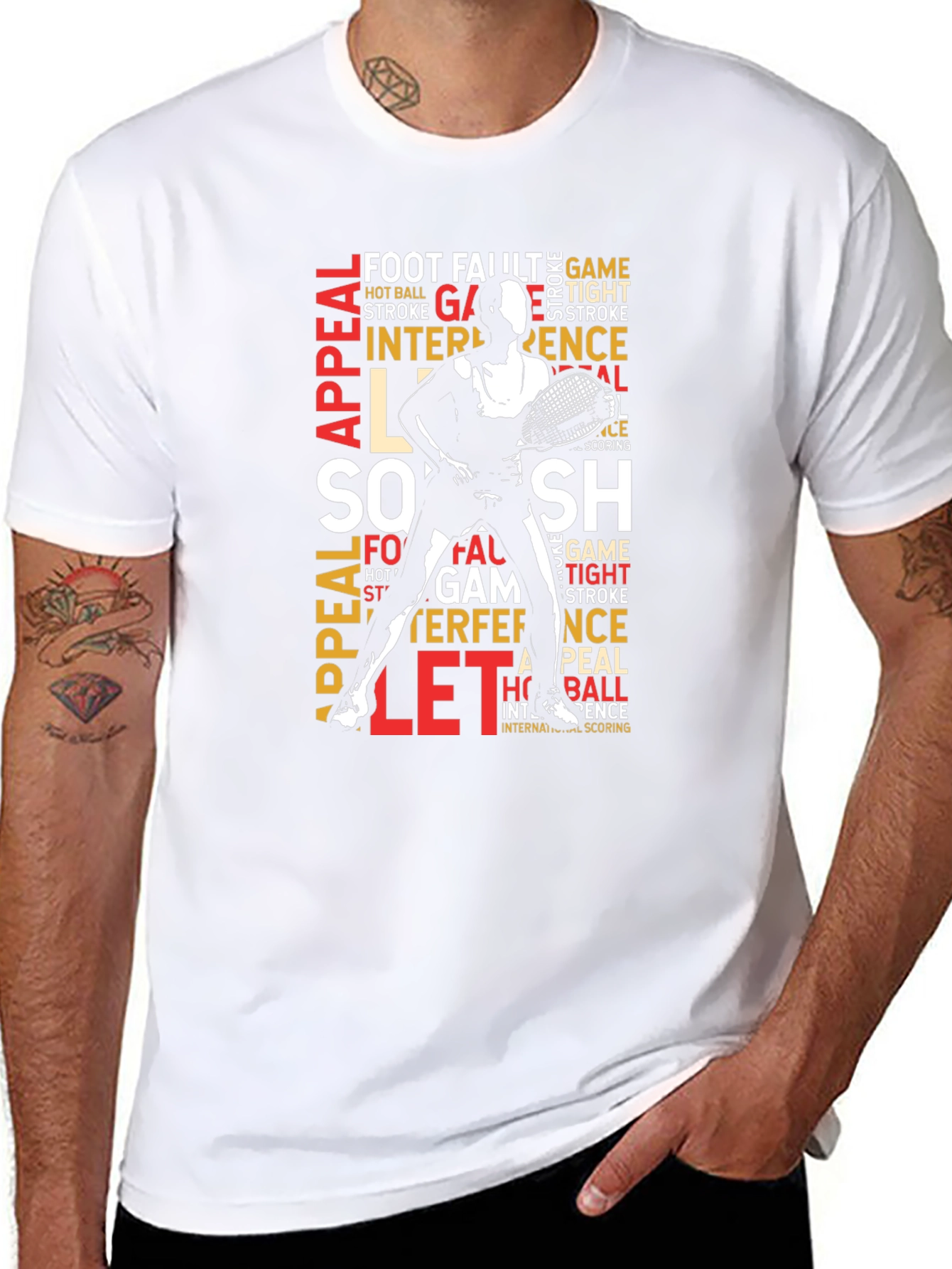 Tennis Word Art Graphic T-Shirt