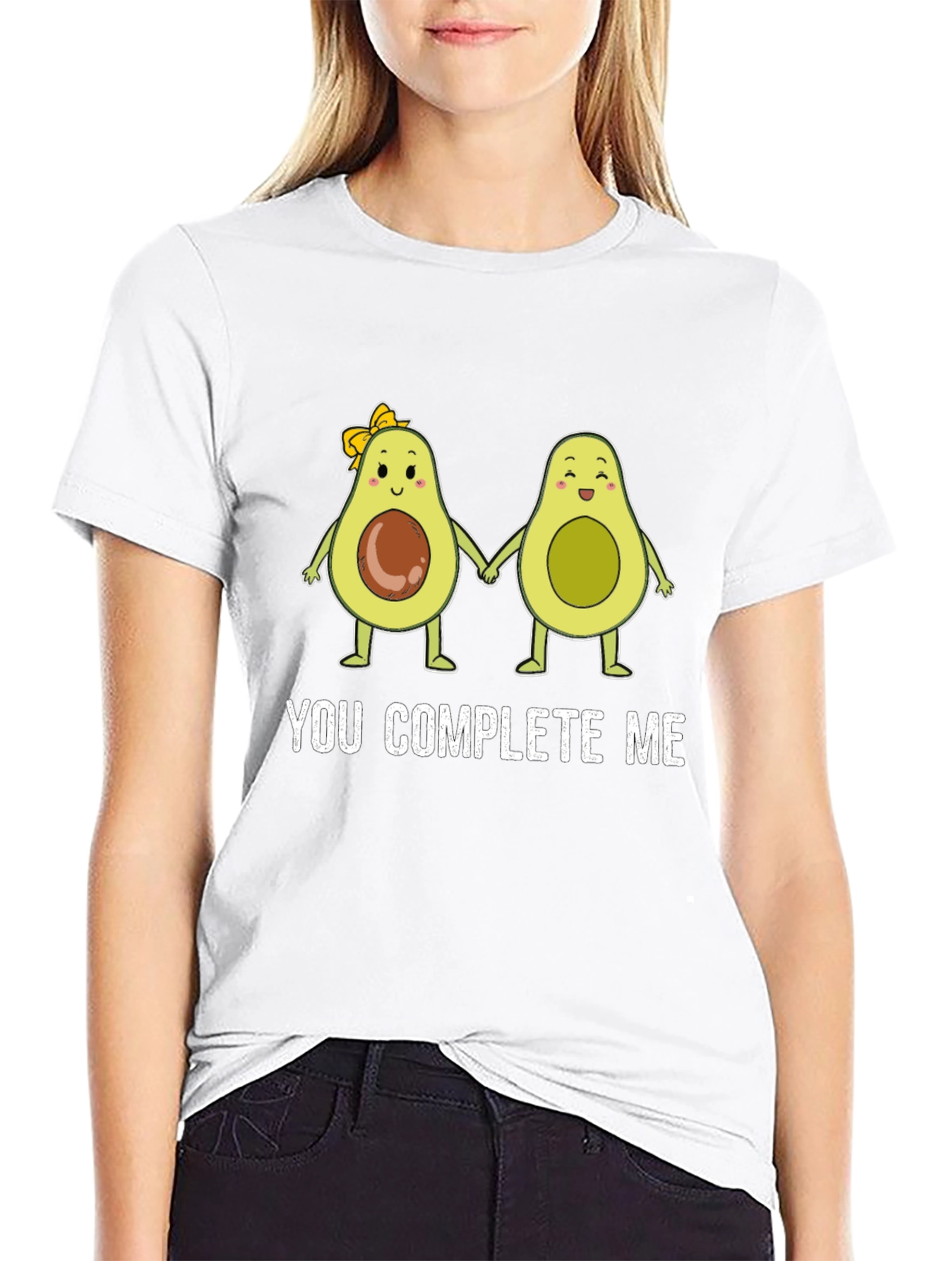 You Complete Me Avocado Couple Black T-Shirt