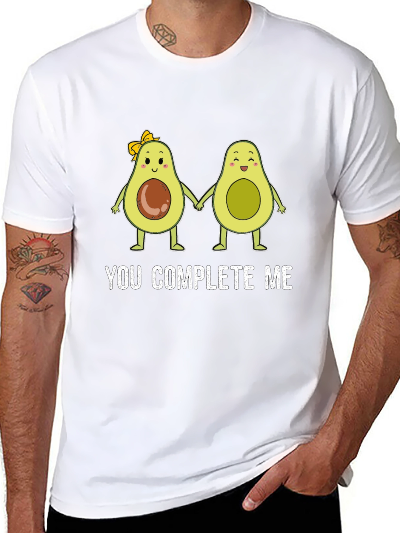 You Complete Me Avocado Couple Black T-Shirt