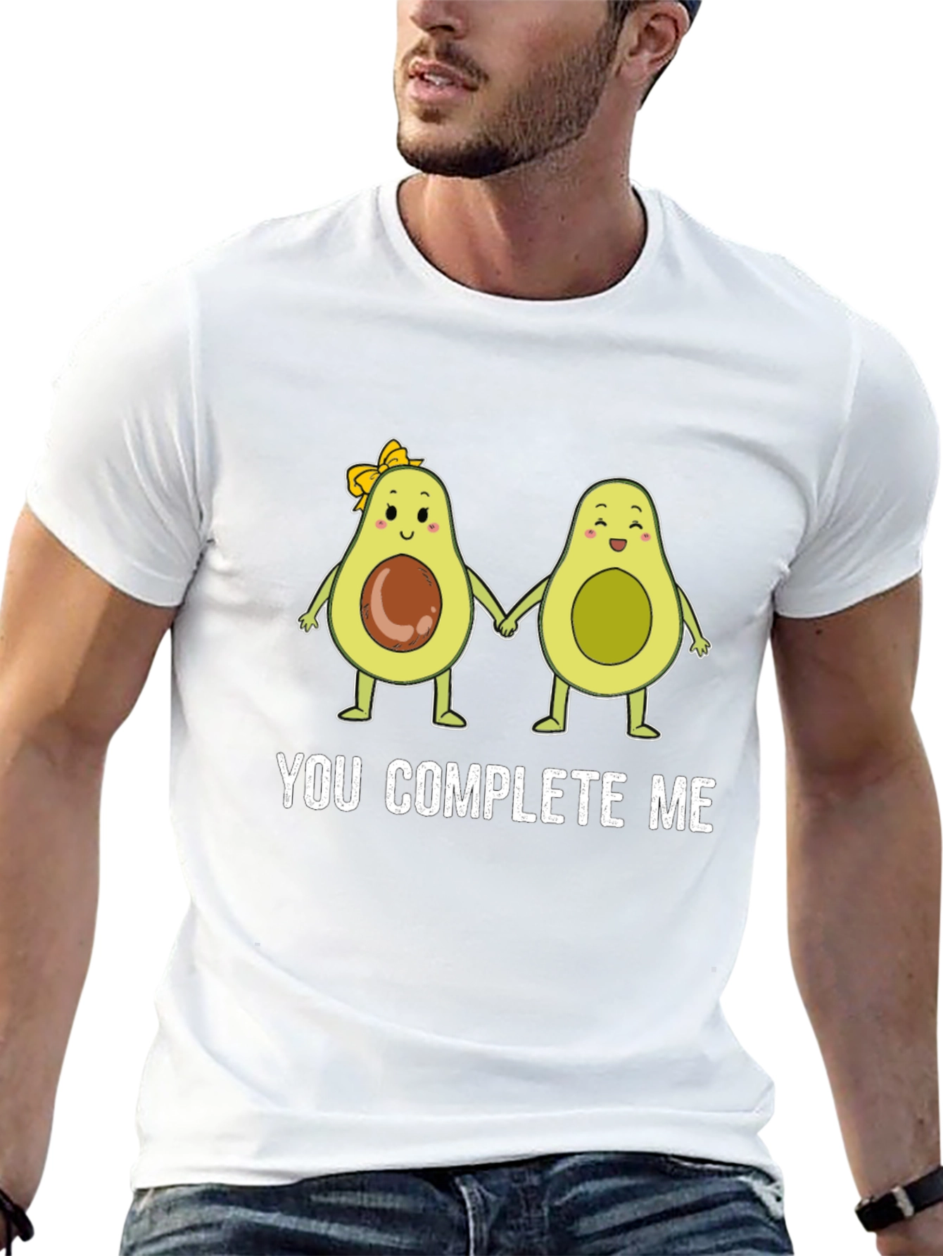 You Complete Me Avocado Couple Black T-Shirt
