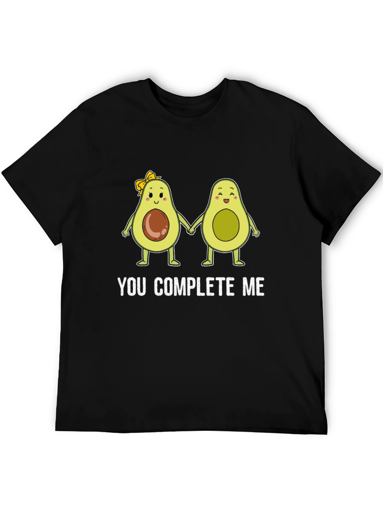You Complete Me Avocado Couple Black T-Shirt