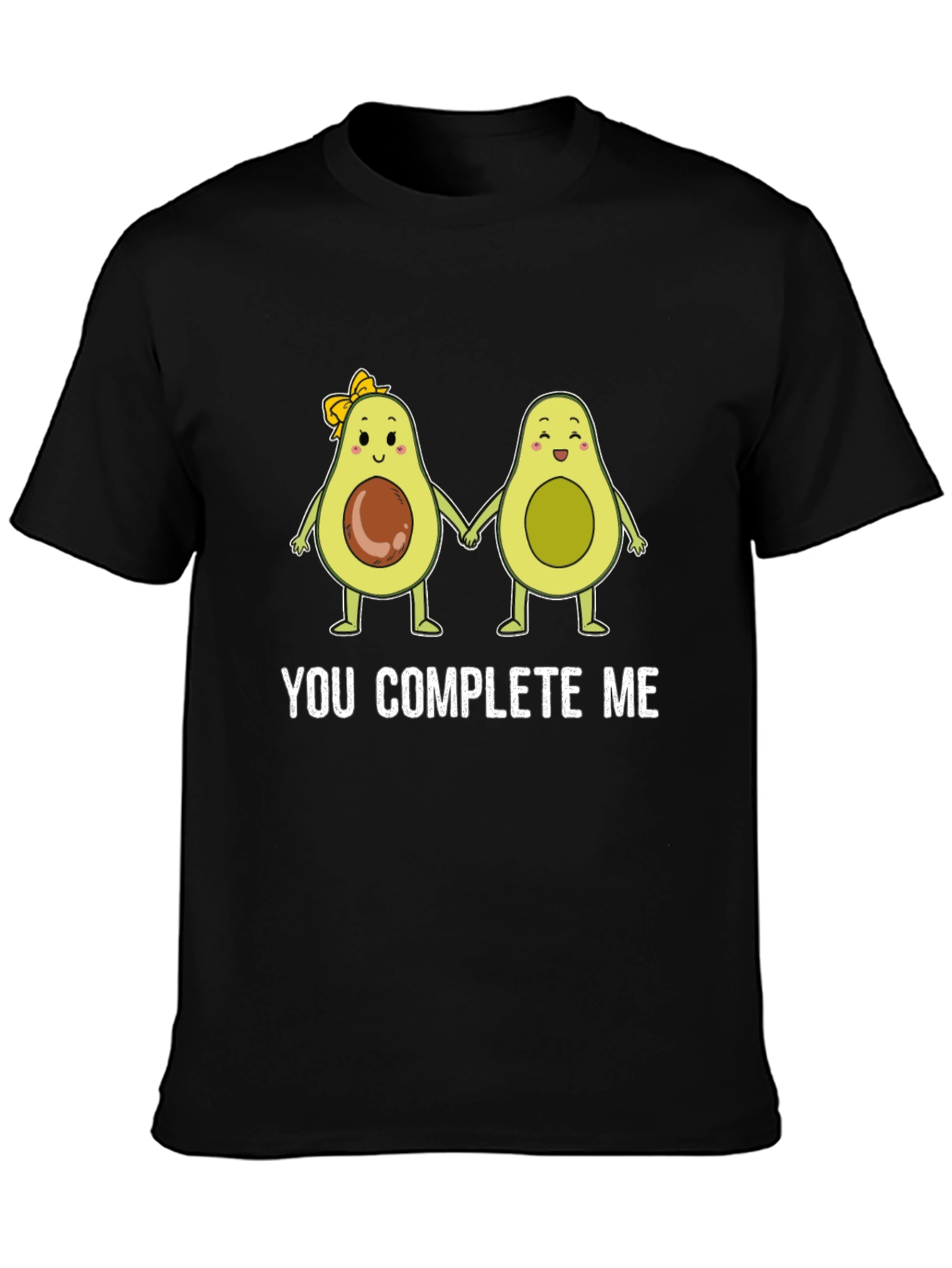 You Complete Me Avocado Couple Black T-Shirt