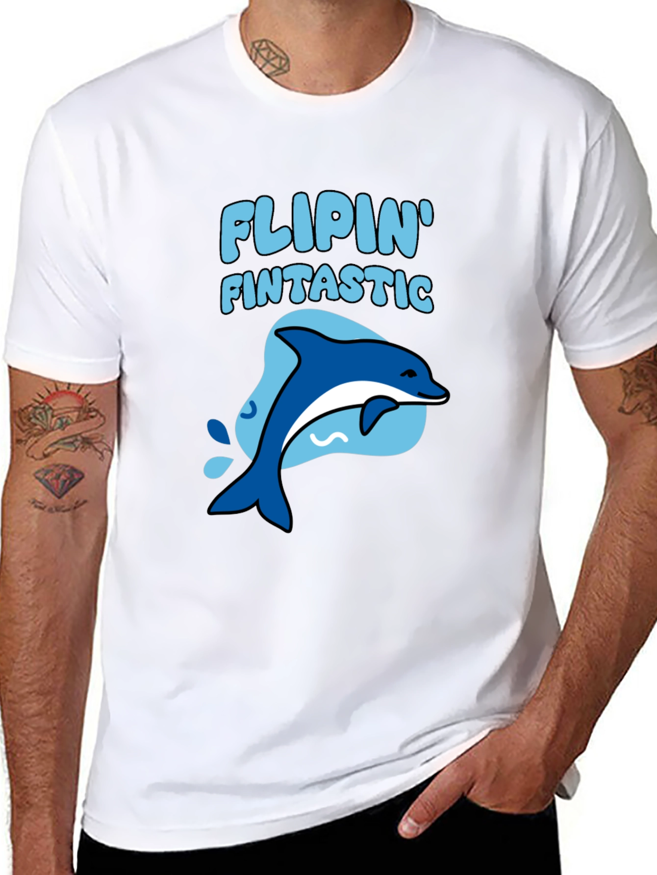 Flippin Fintastic Dolphin Graphic Tee