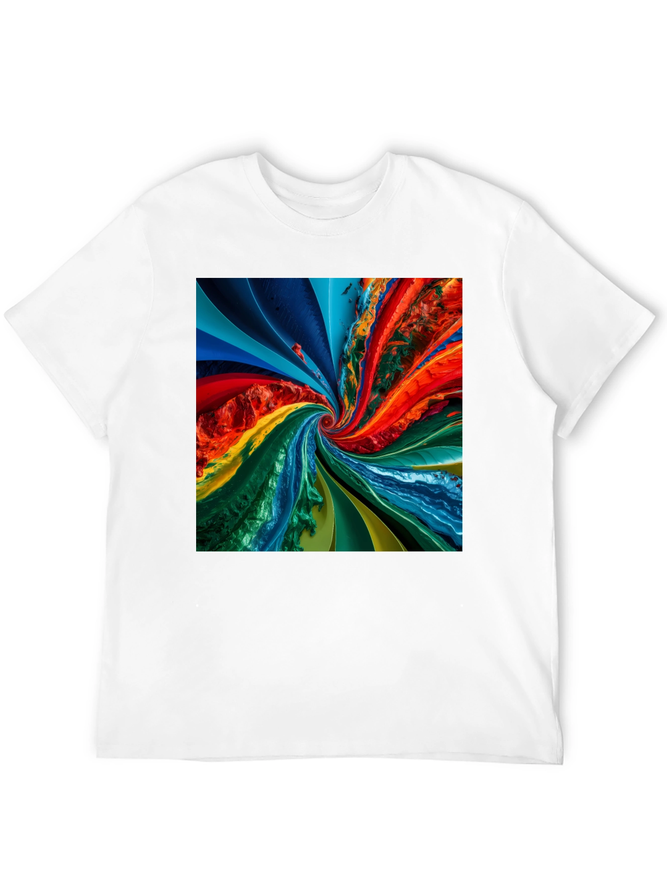 Swirl Spectrum Graphic Tee - Vibrant Abstract Design