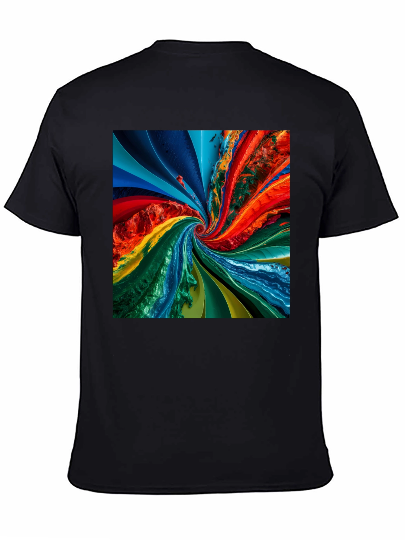 Swirl Spectrum Graphic Tee - Vibrant Abstract Design