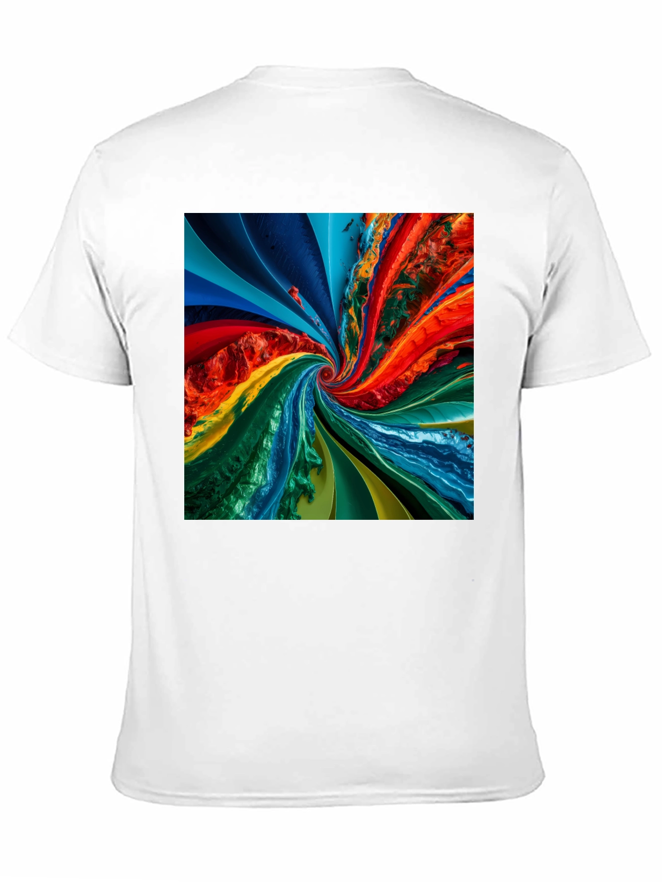 Swirl Spectrum Graphic Tee - Vibrant Abstract Design