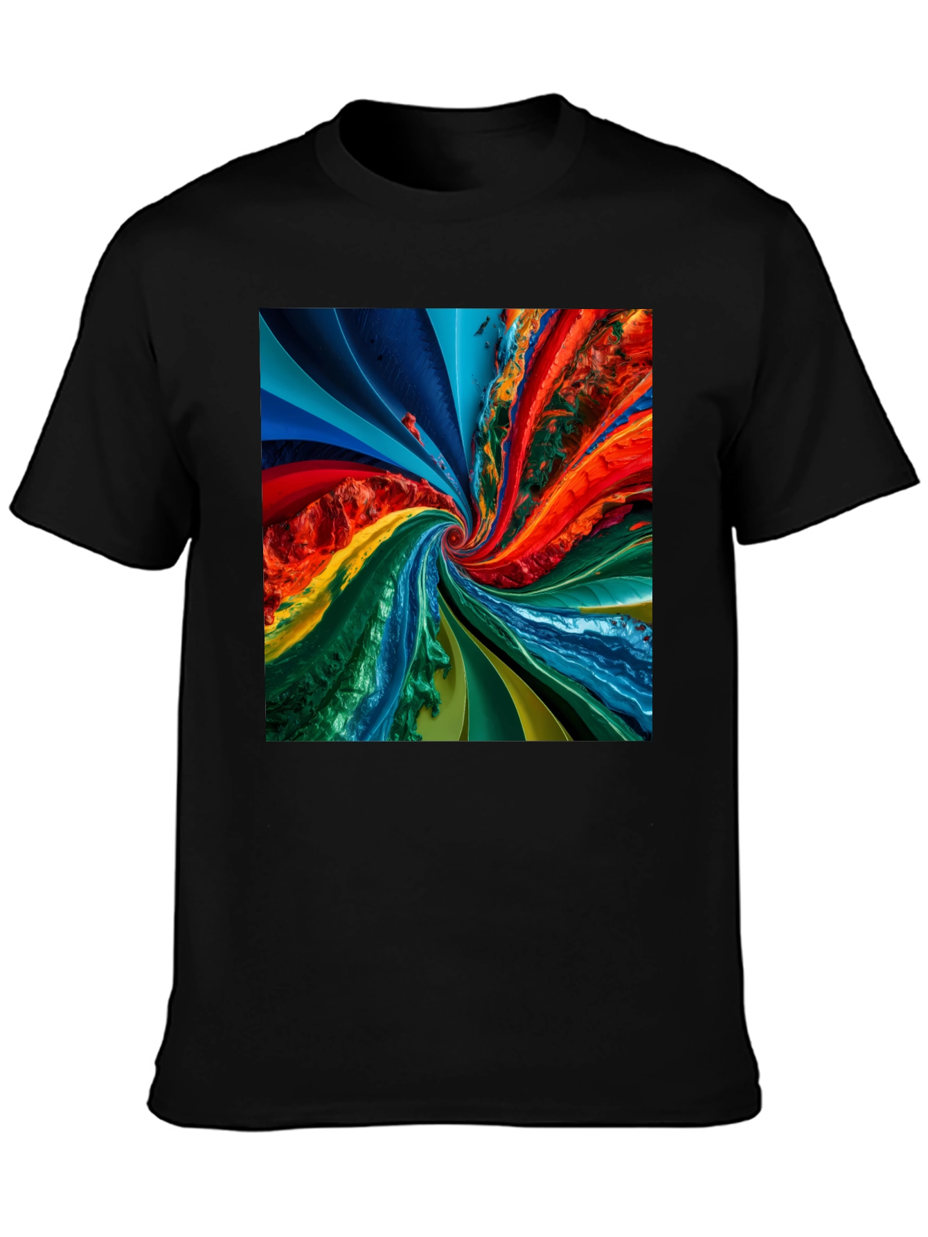 Swirl Spectrum Graphic Tee - Vibrant Abstract Design