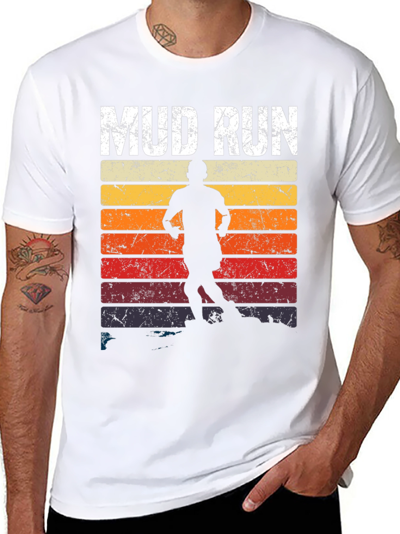 Mud Run Retro Graphic T-Shirt - Mens