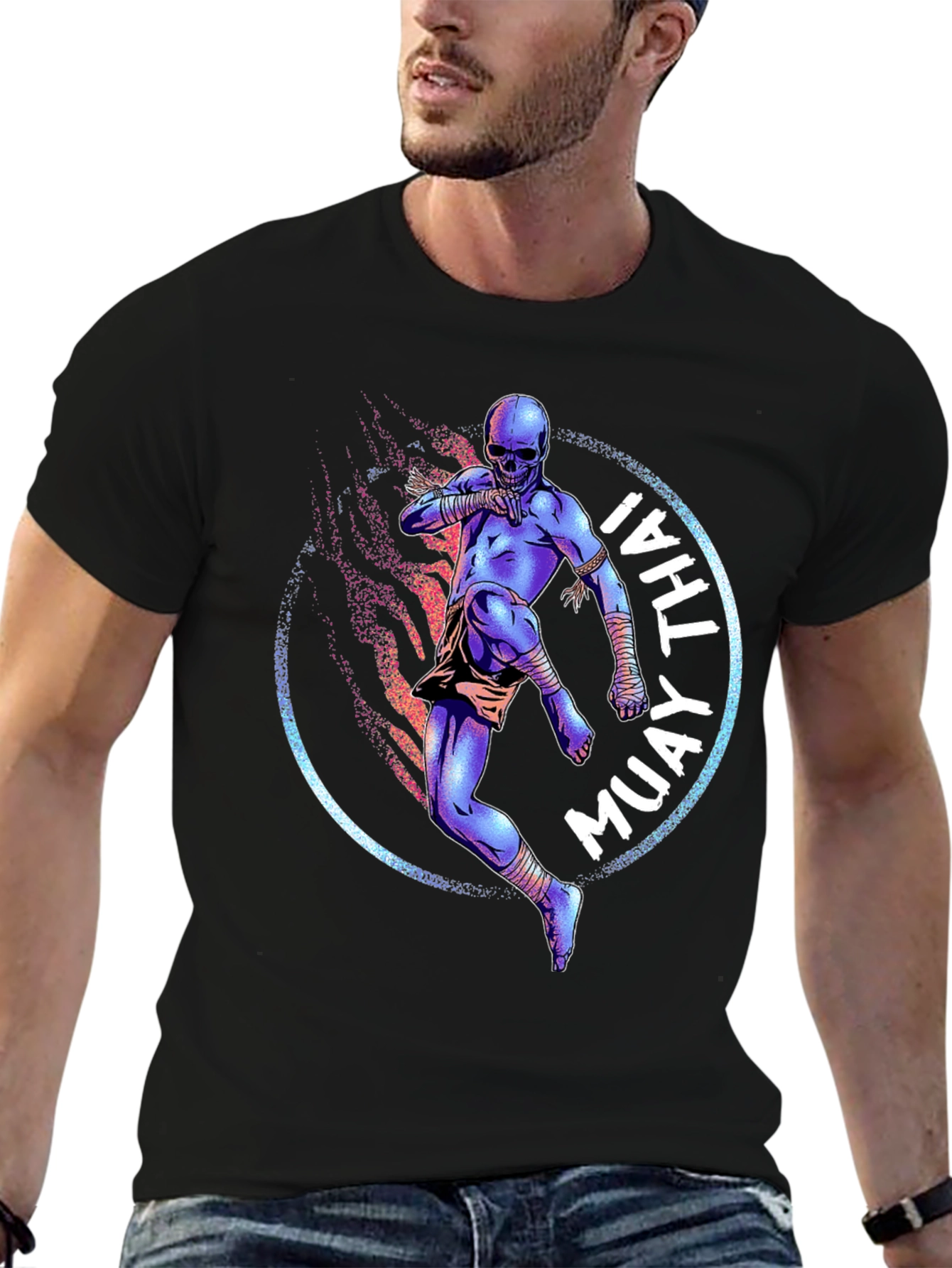 Muay Thai Skull Kick T-Shirt - Graphic Tee
