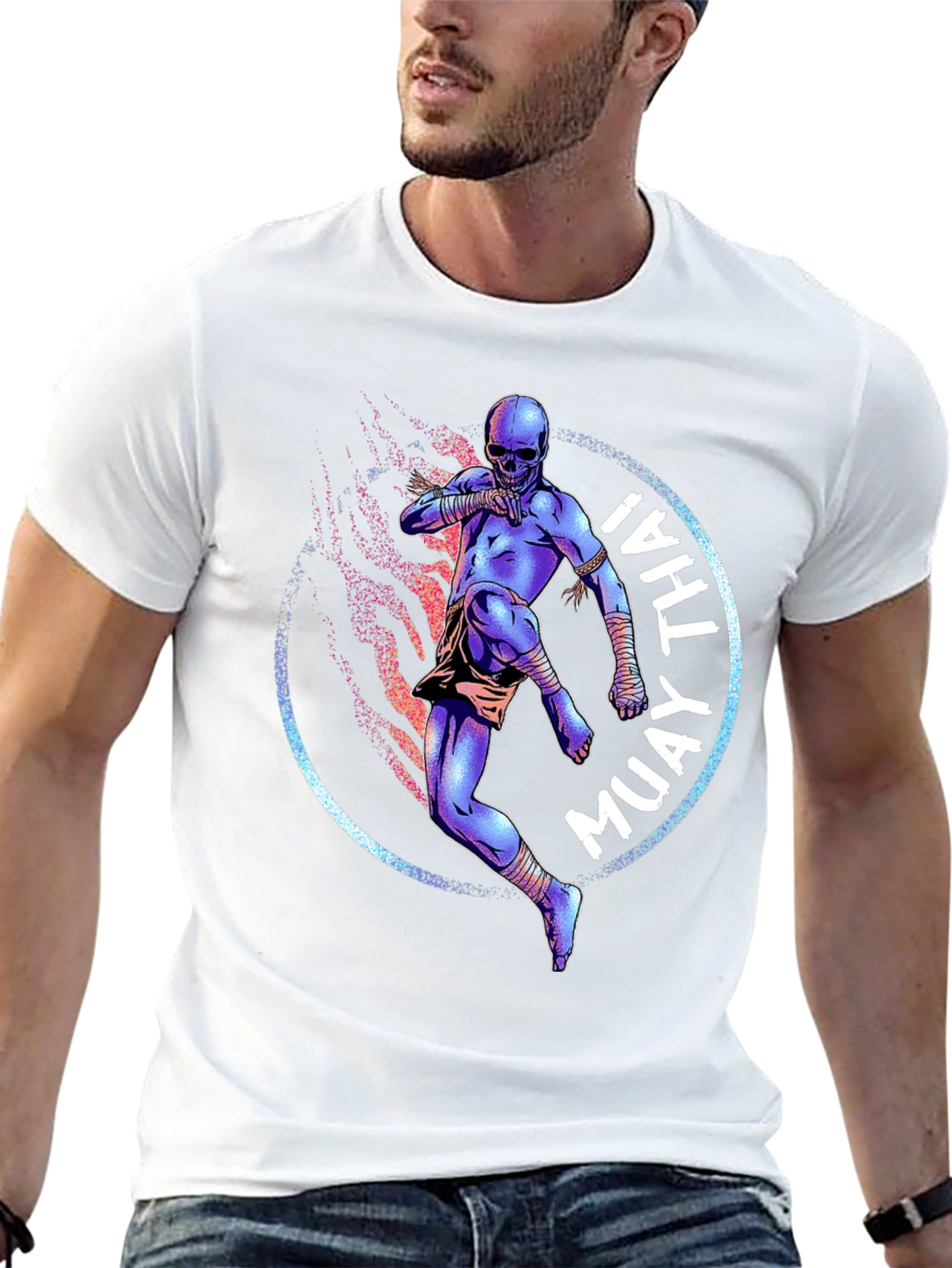 Muay Thai Skull Kick T-Shirt - Graphic Tee