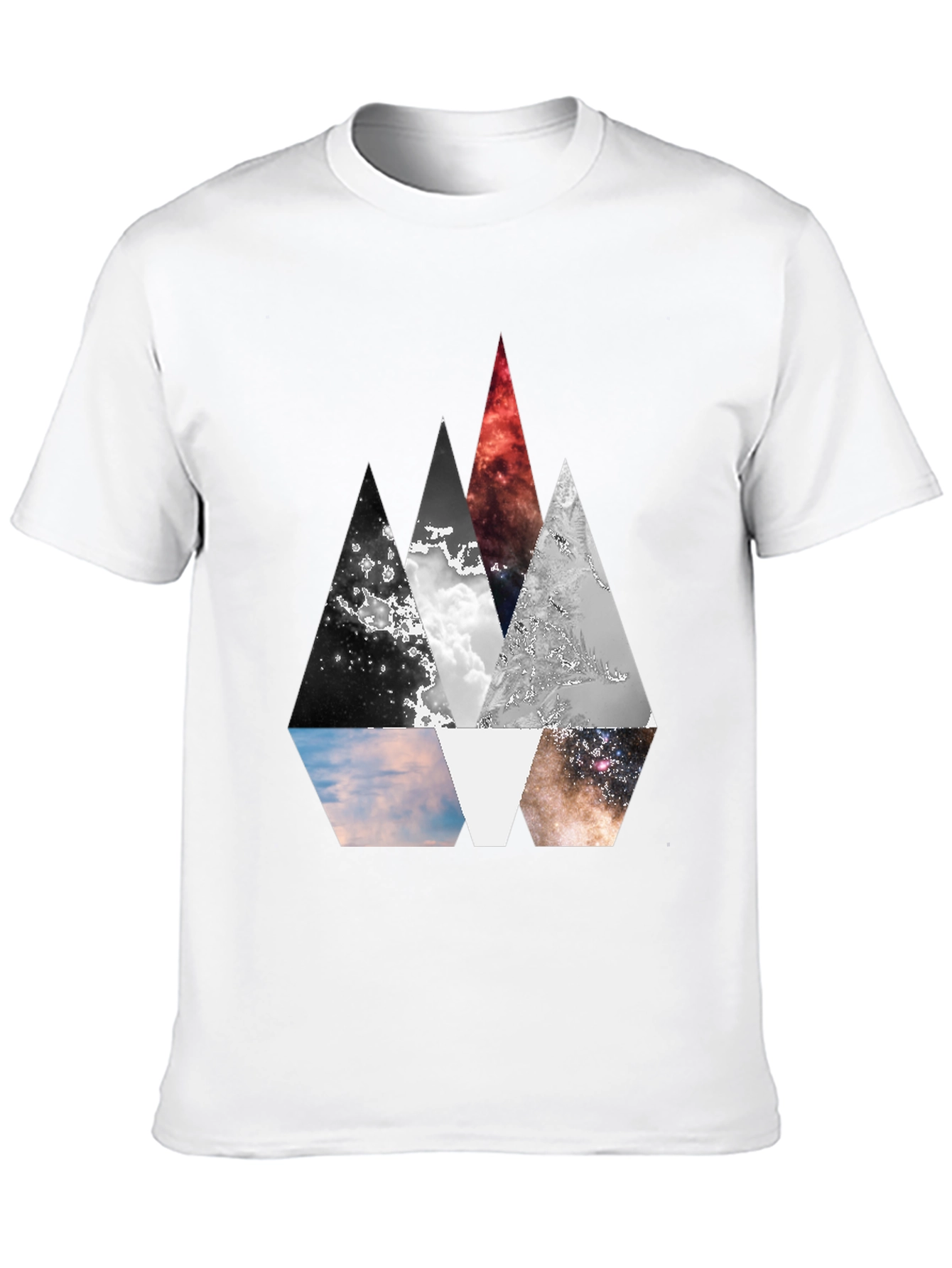 Geometric Mountainscape Graphic Tee - Modern Design