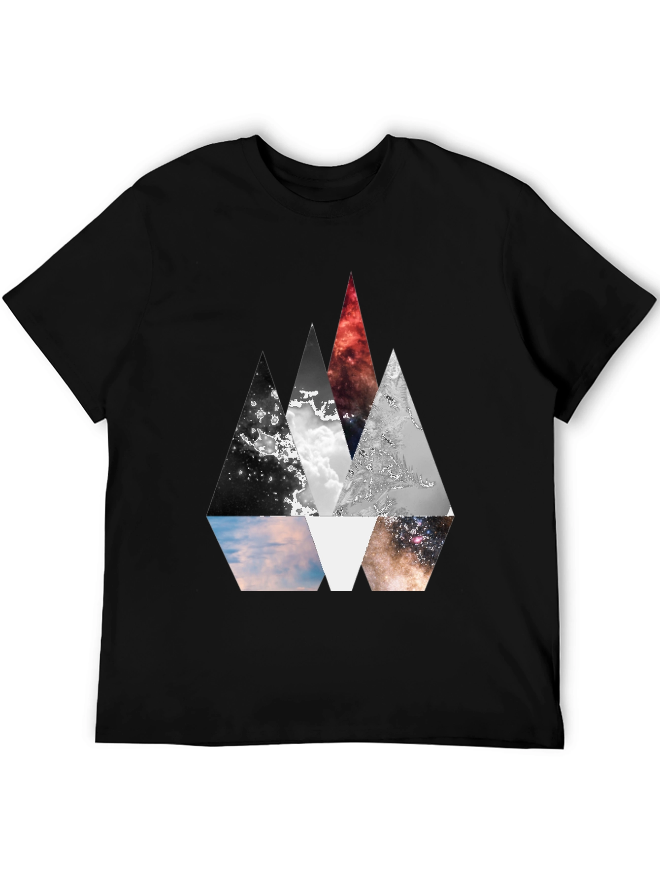 Geometric Mountainscape Graphic Tee - Modern Design