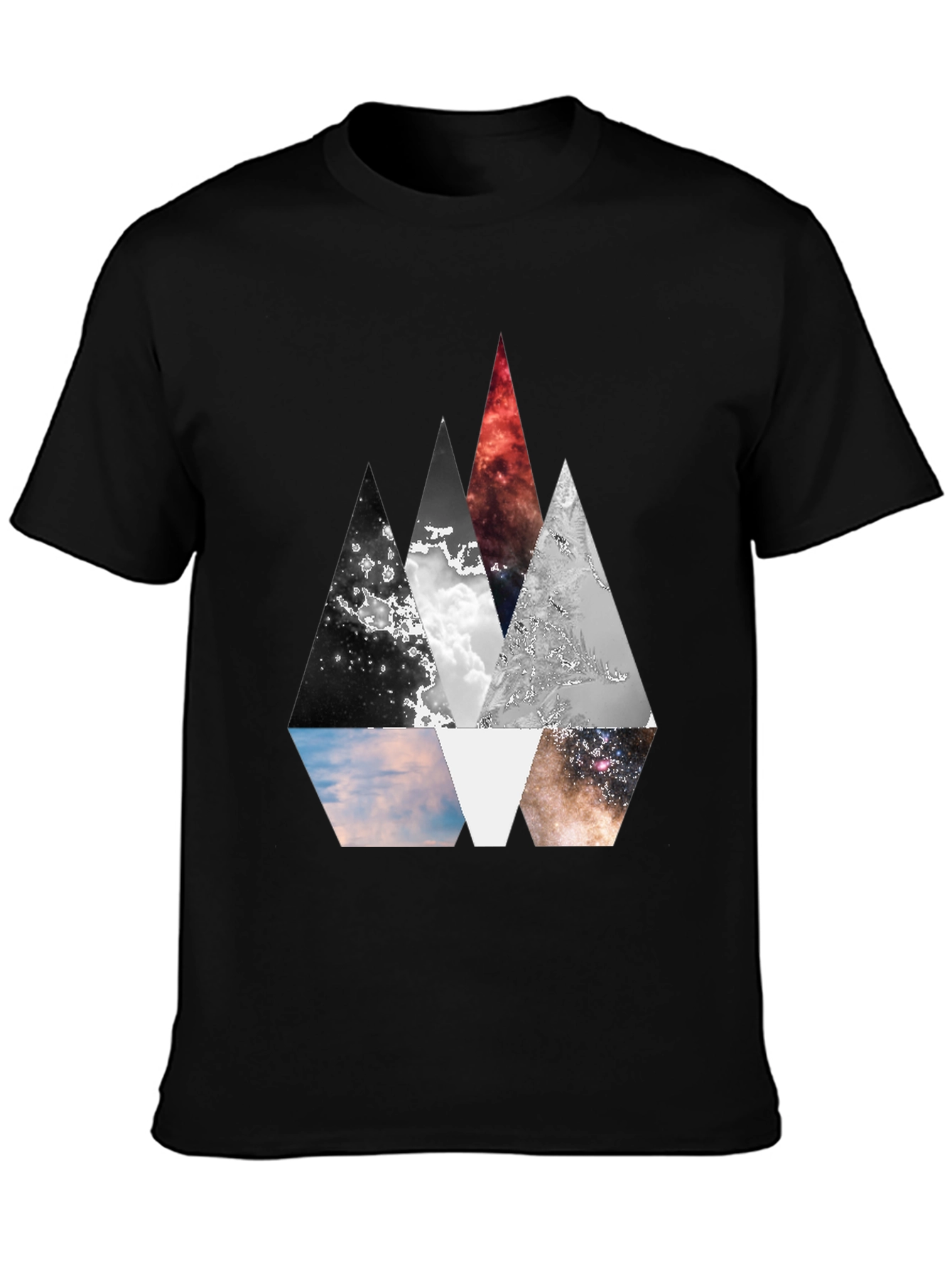 Geometric Mountainscape Graphic Tee - Modern Design