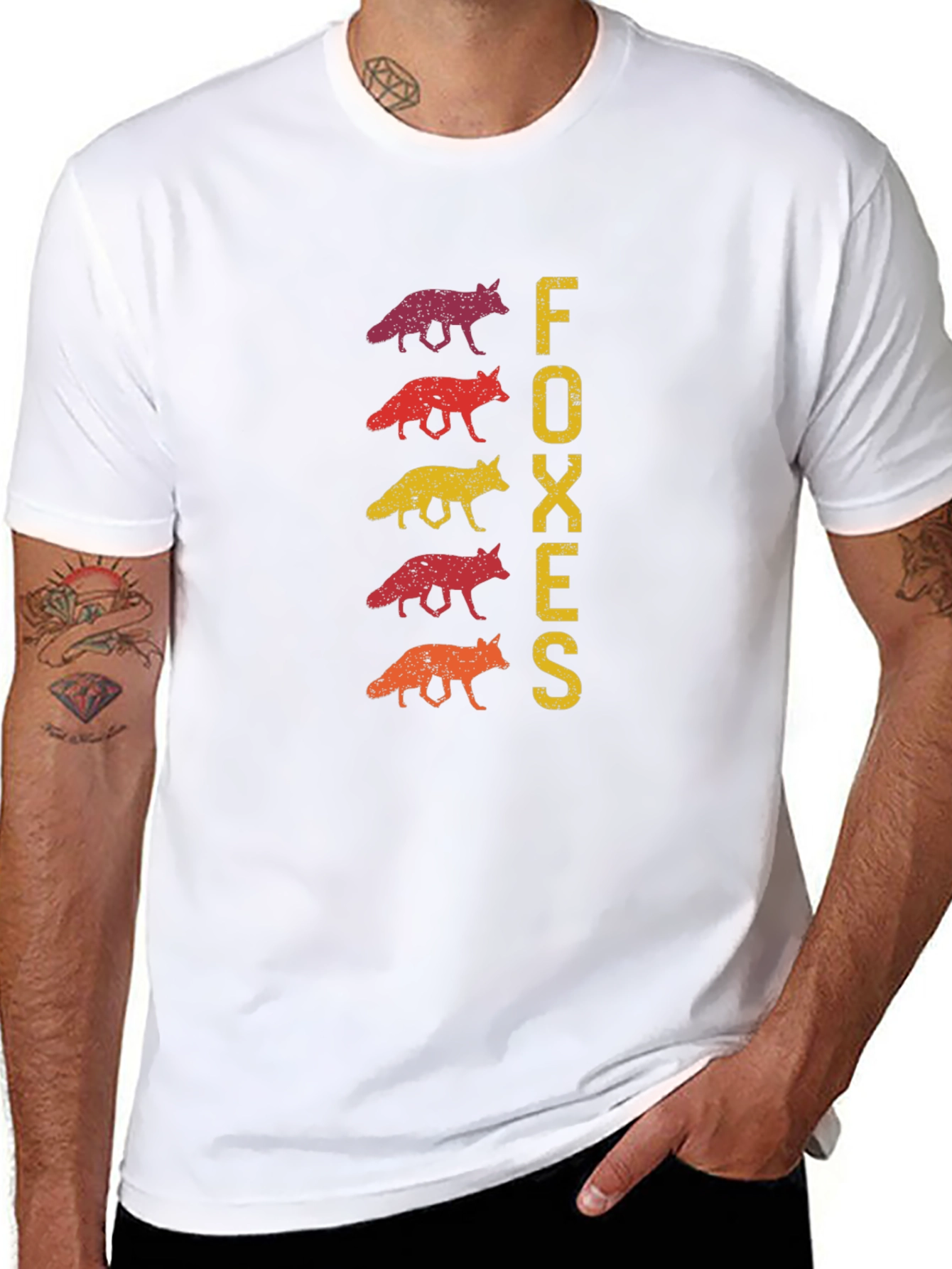 Retro Foxes Graphic Tee - Trendy Animal Lover Shirt
