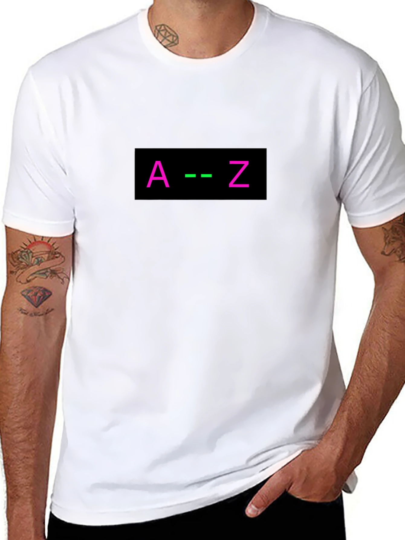 A to Z Graphic Tee - Black Cotton Blend