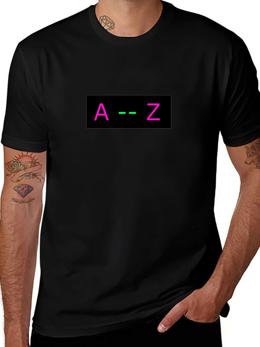 A to Z Graphic Tee - Black Cotton Blend