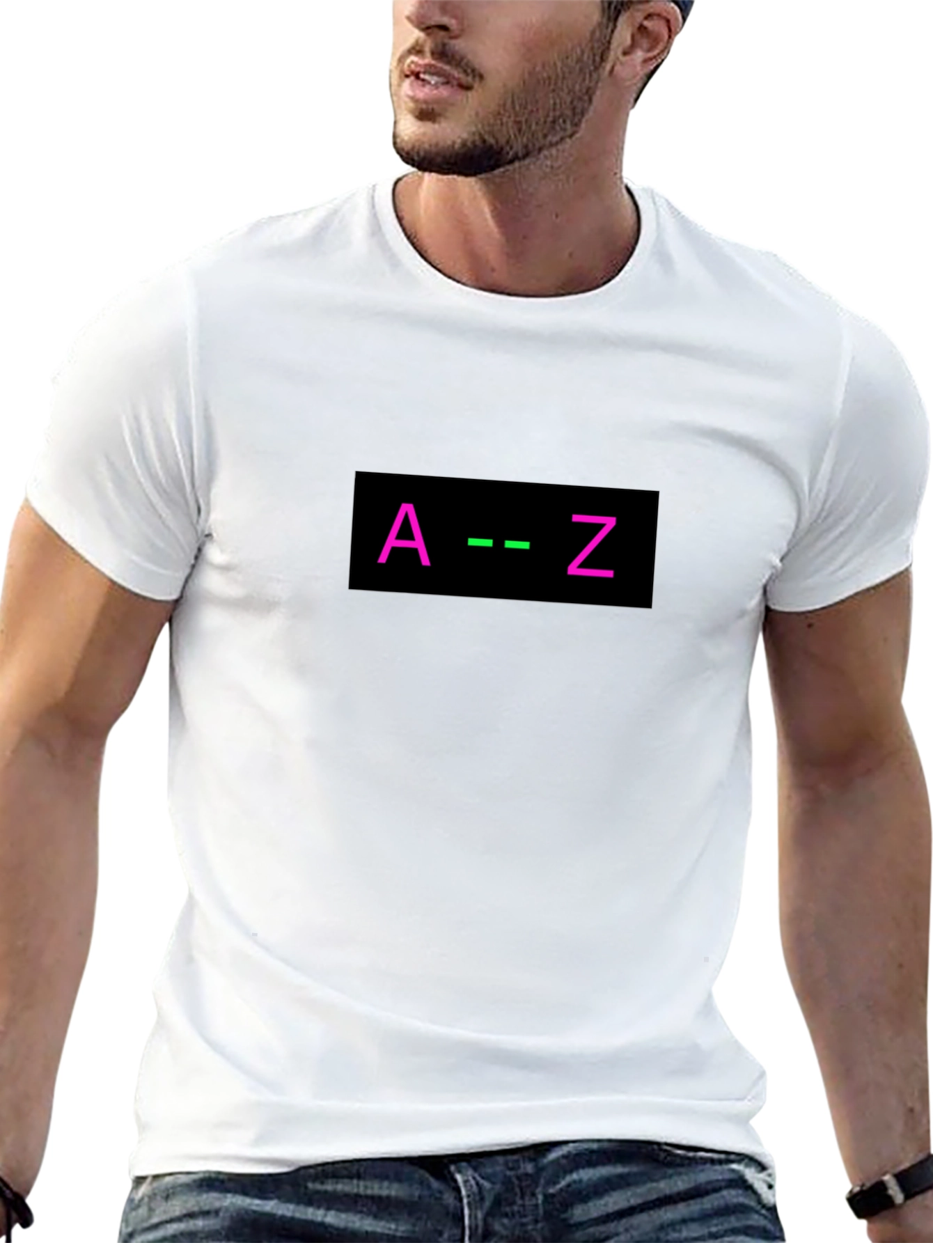 A to Z Graphic Tee - Black Cotton Blend