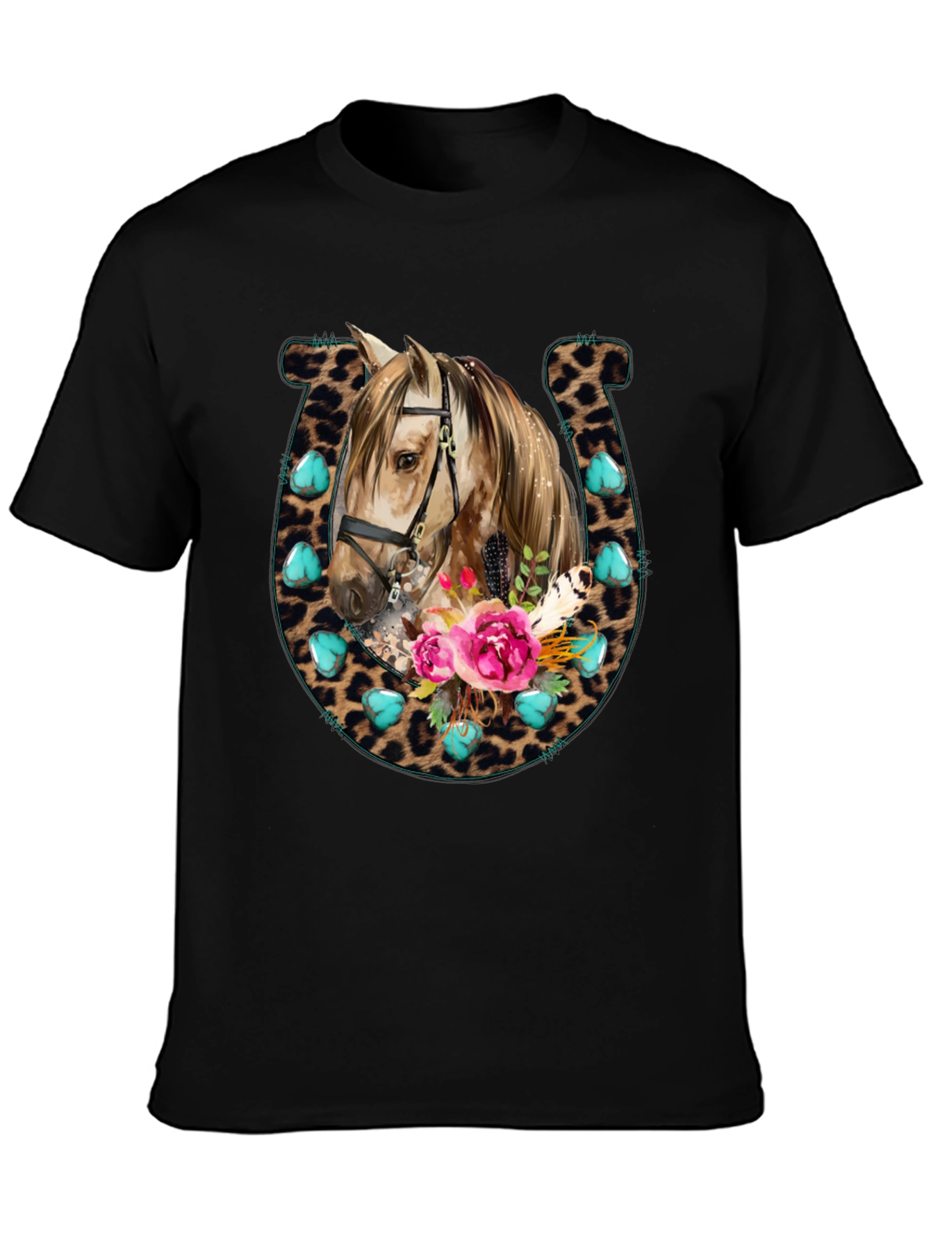 Leopard Horseshoe Horse T-Shirt