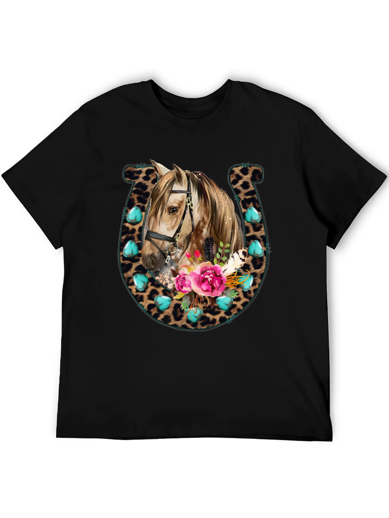 Leopard Horseshoe Horse T-Shirt