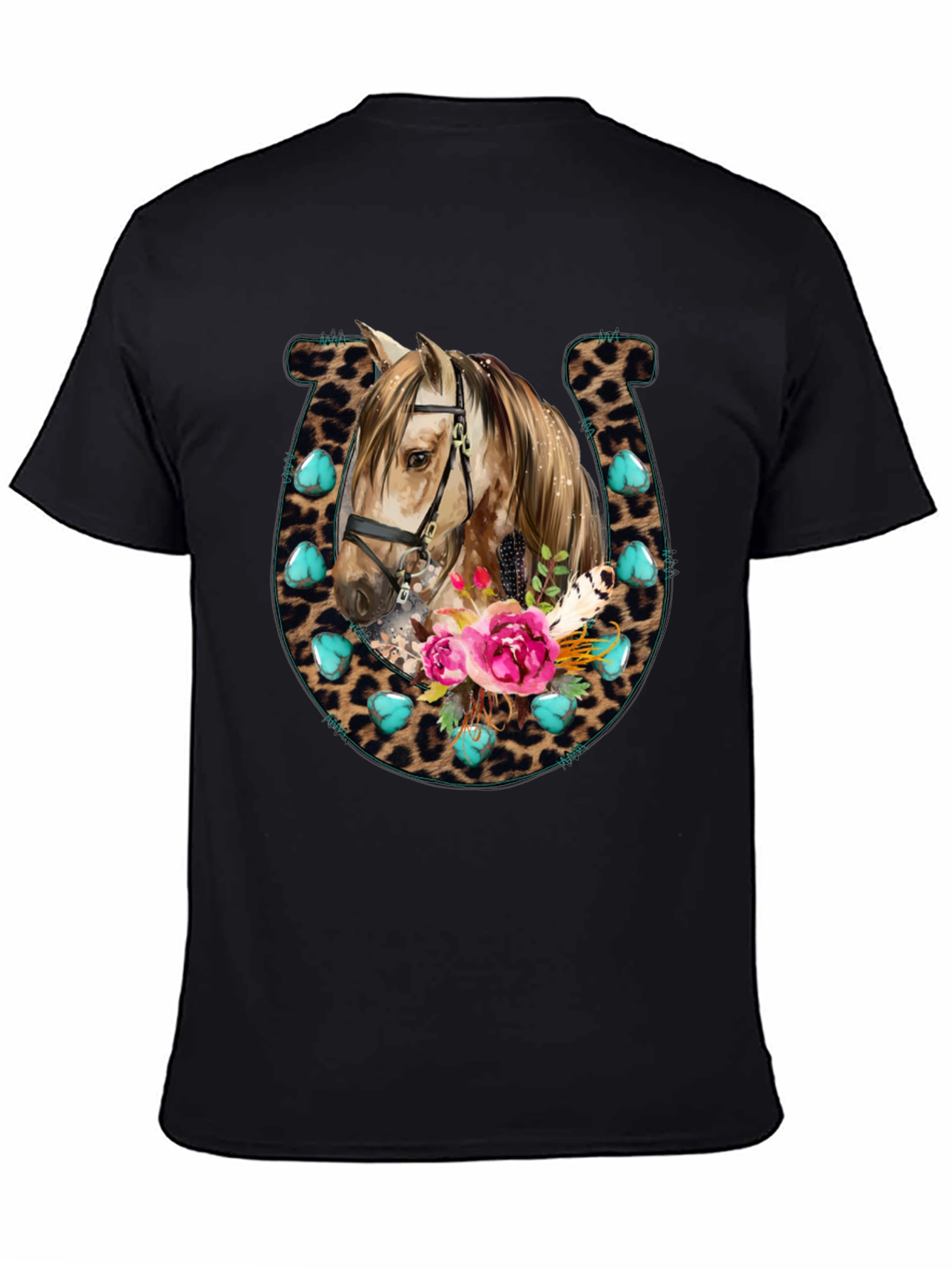 Leopard Horseshoe Horse T-Shirt