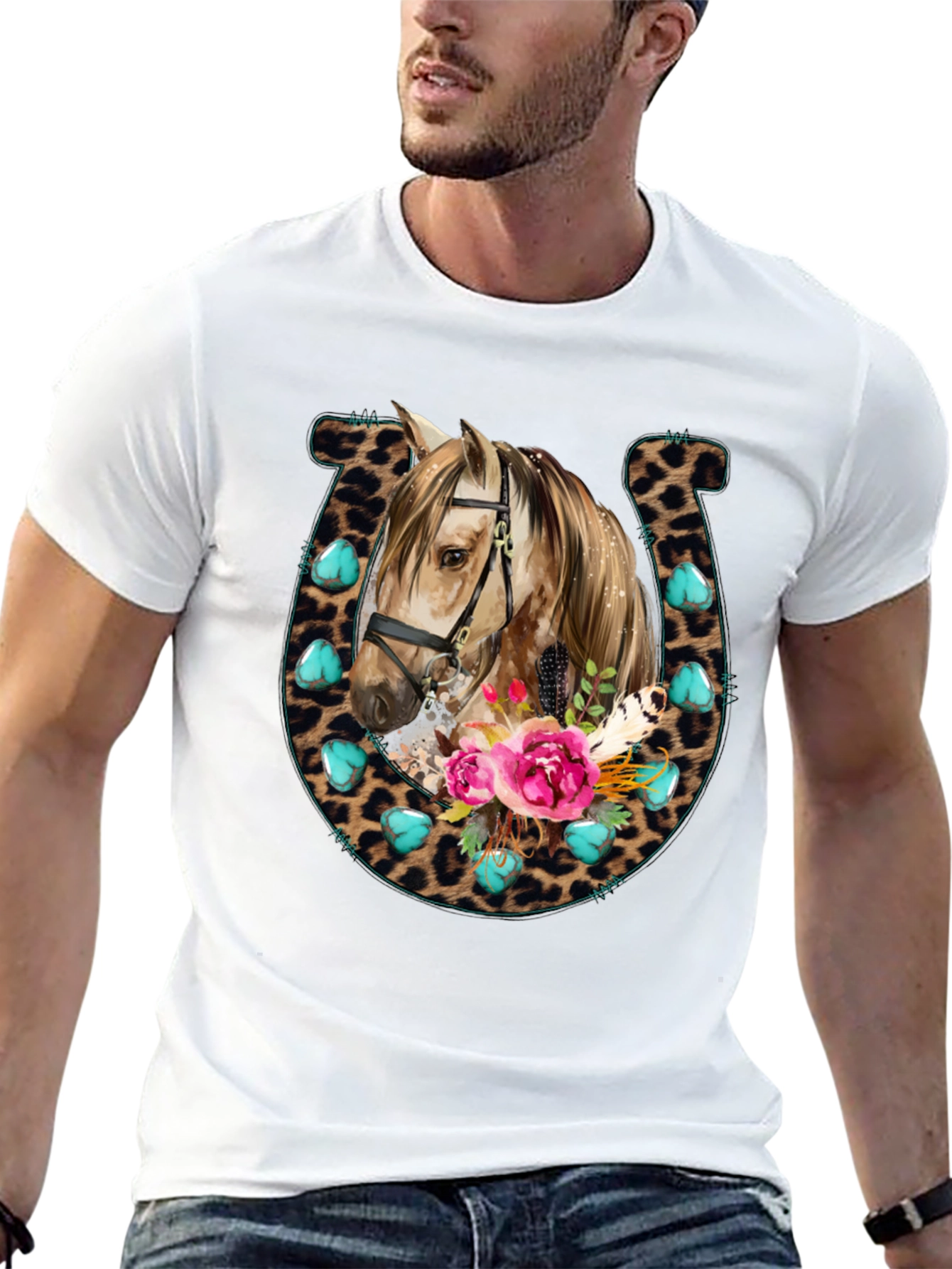 Leopard Horseshoe Horse T-Shirt
