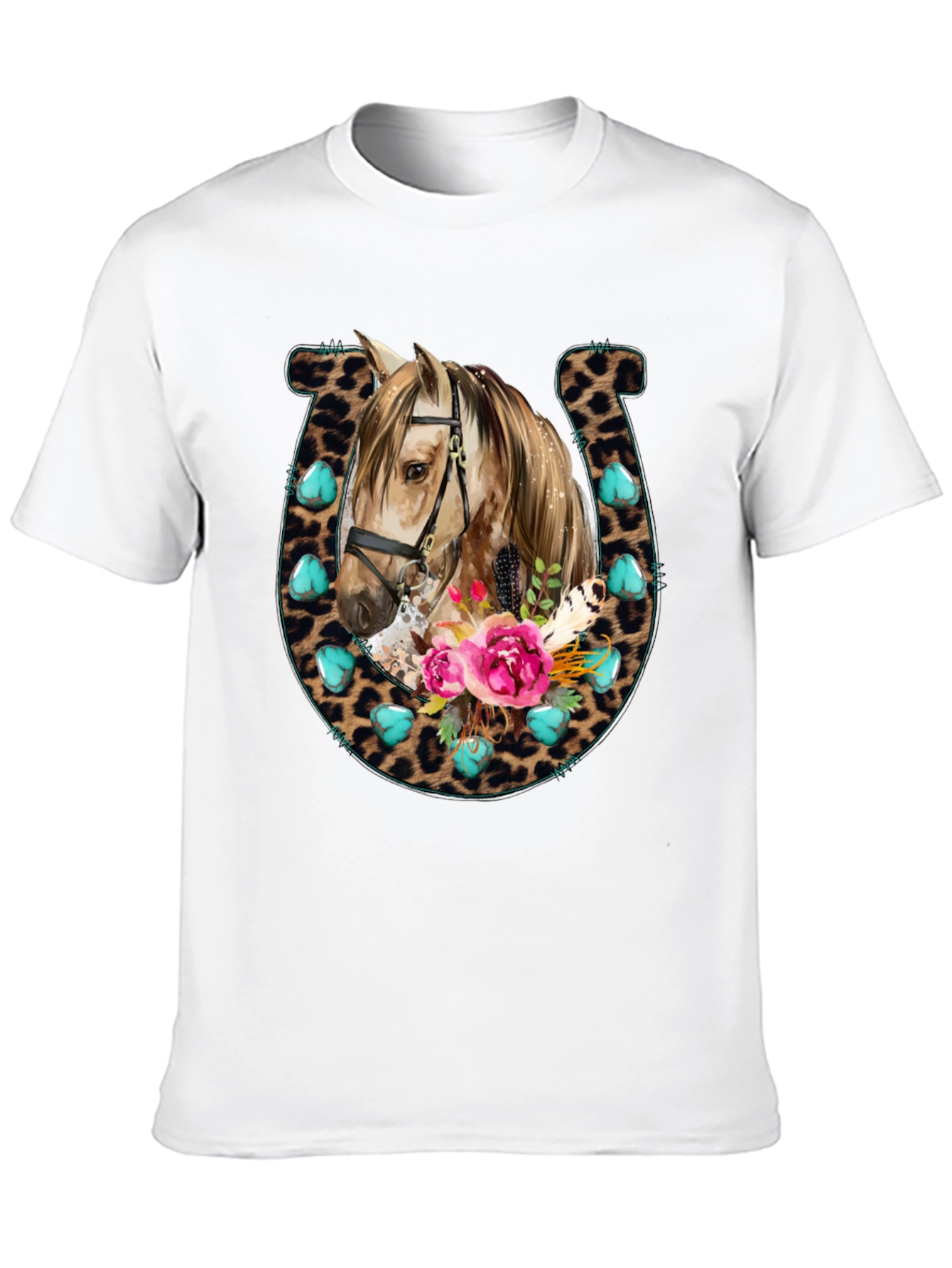 Leopard Horseshoe Horse T-Shirt