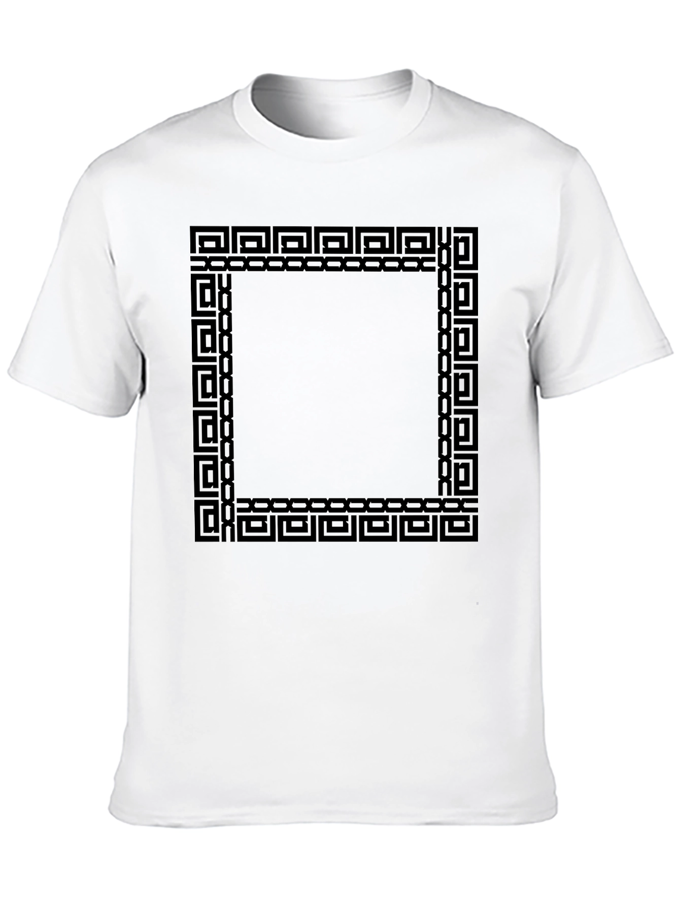Geometric Square Graphic Black T-Shirt