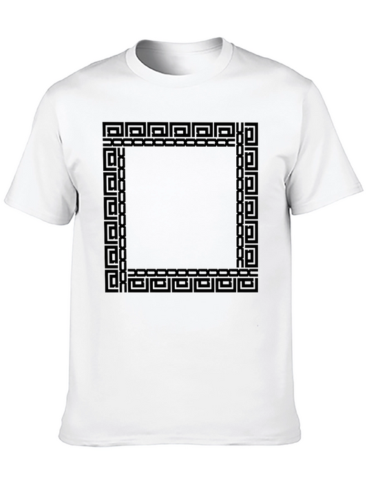 Geometric Square Graphic Black T-Shirt