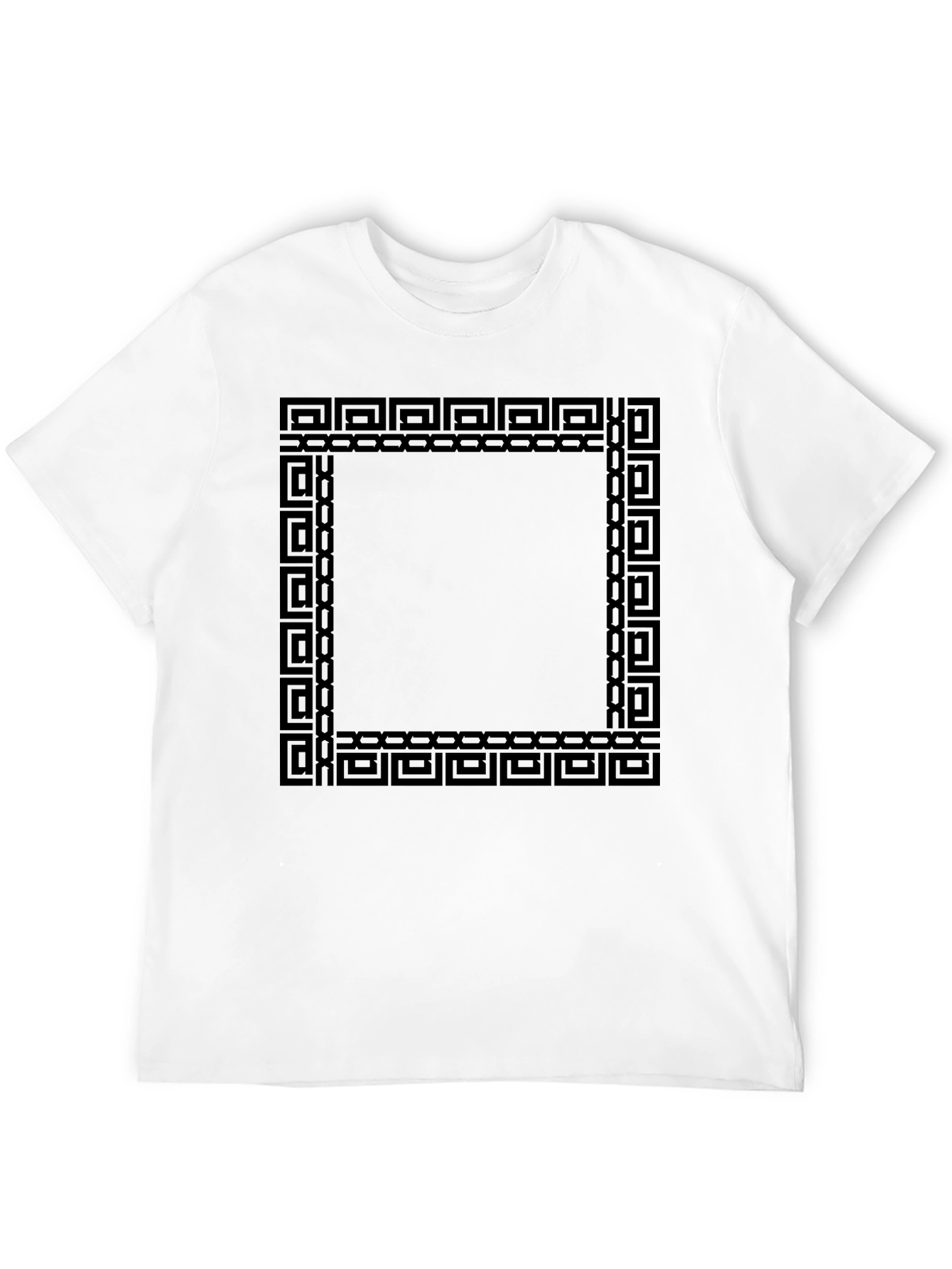Geometric Square Graphic Black T-Shirt