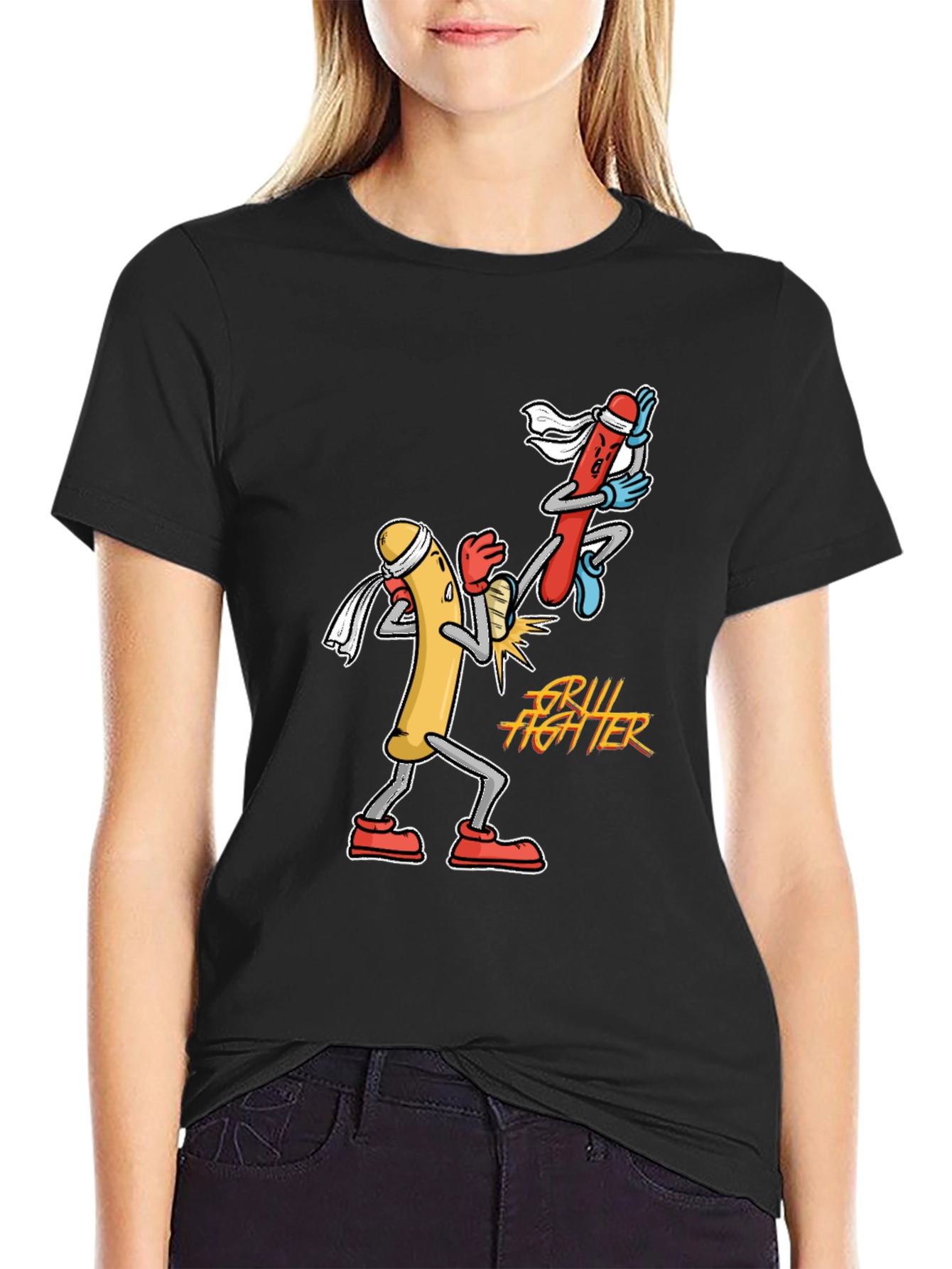 Grill Fighter T-Shirt: Hot Dog Martial Arts!