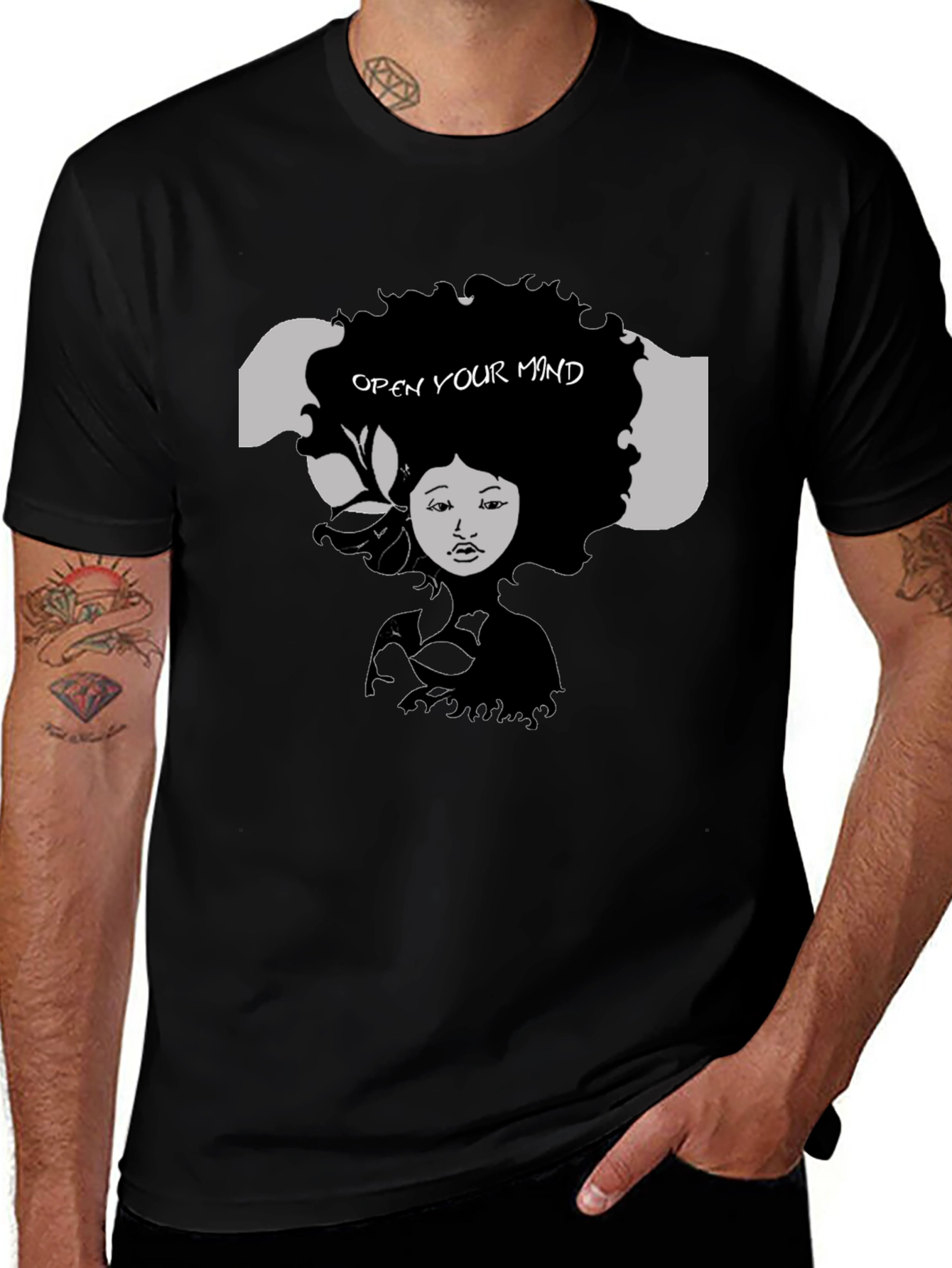 Open Your Mind Graphic Tee - Black Unisex T-Shirt