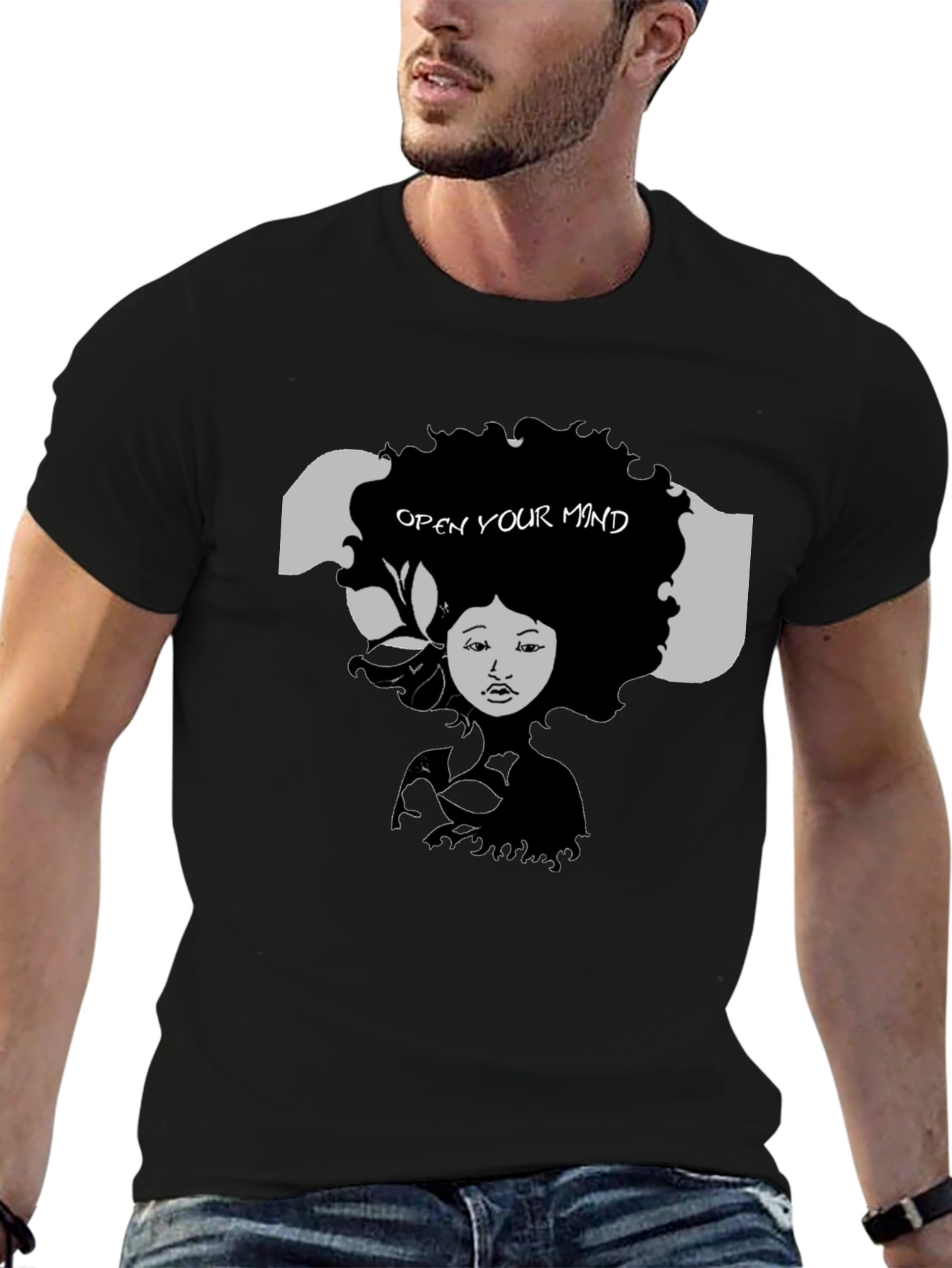 Open Your Mind Graphic Tee - Black Unisex T-Shirt