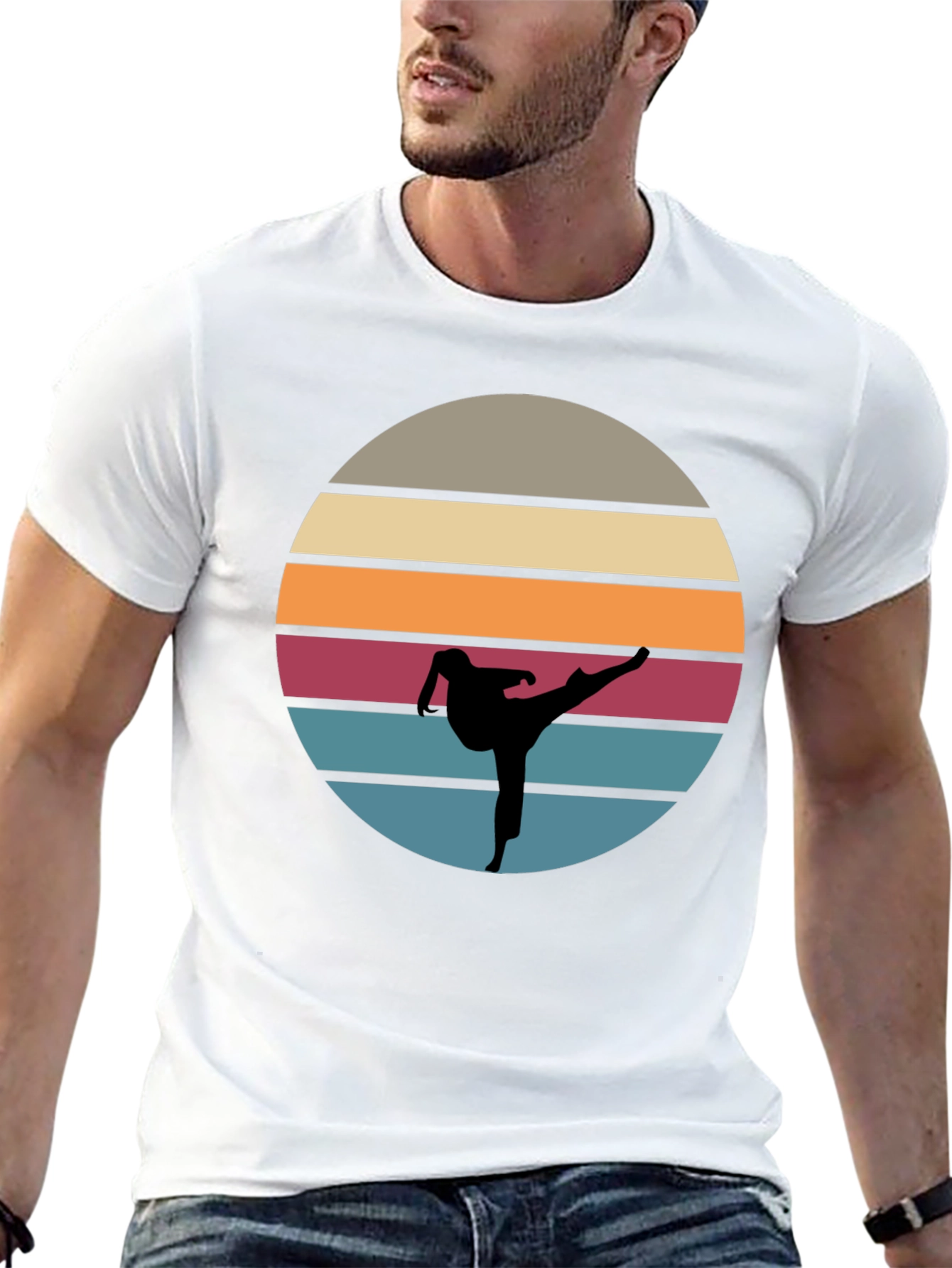 Retro Karate Sunset T-Shirt - Martial Arts Tee