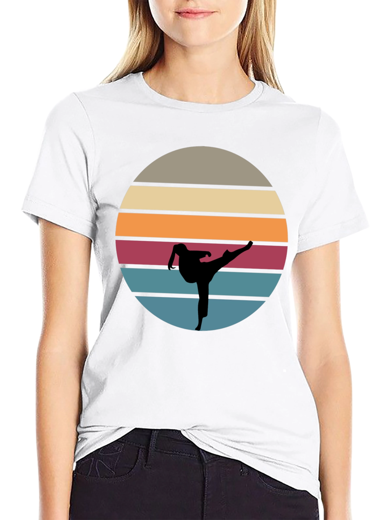 Retro Karate Sunset T-Shirt - Martial Arts Tee