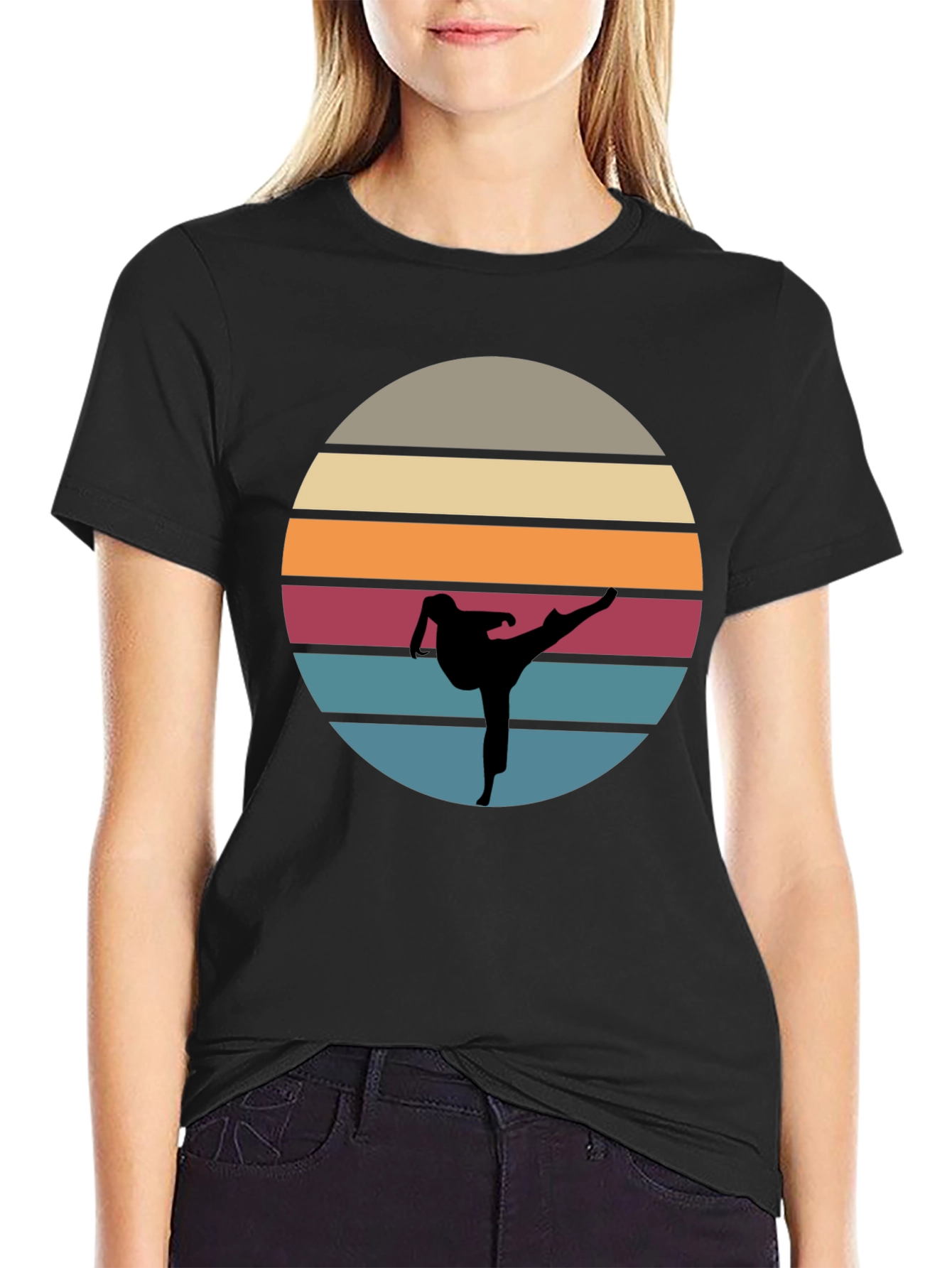 Retro Karate Sunset T-Shirt - Martial Arts Tee
