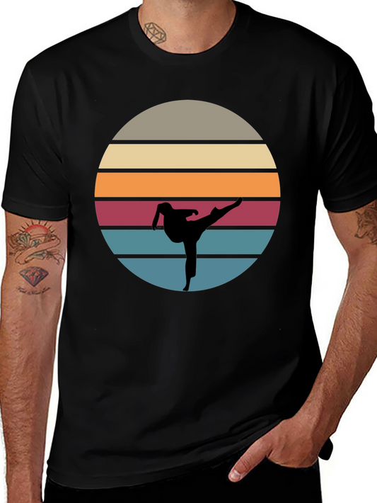 Retro Karate Sunset T-Shirt - Martial Arts Tee