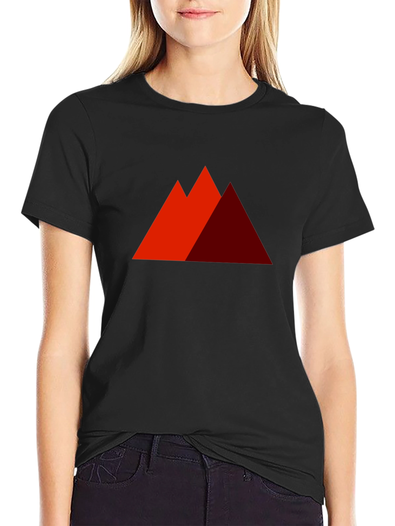 Geometric Mountain Graphic Tee - Modern Casual Shirt