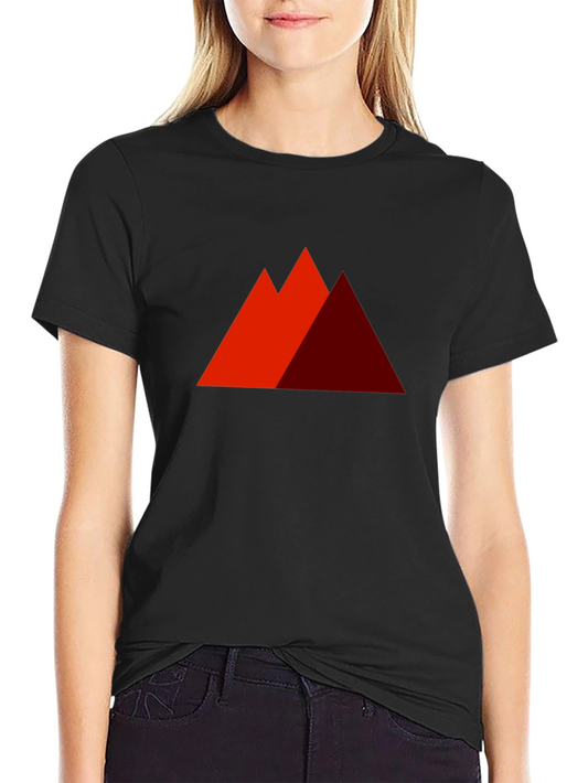 Geometric Mountain Graphic Tee - Modern Casual Shirt