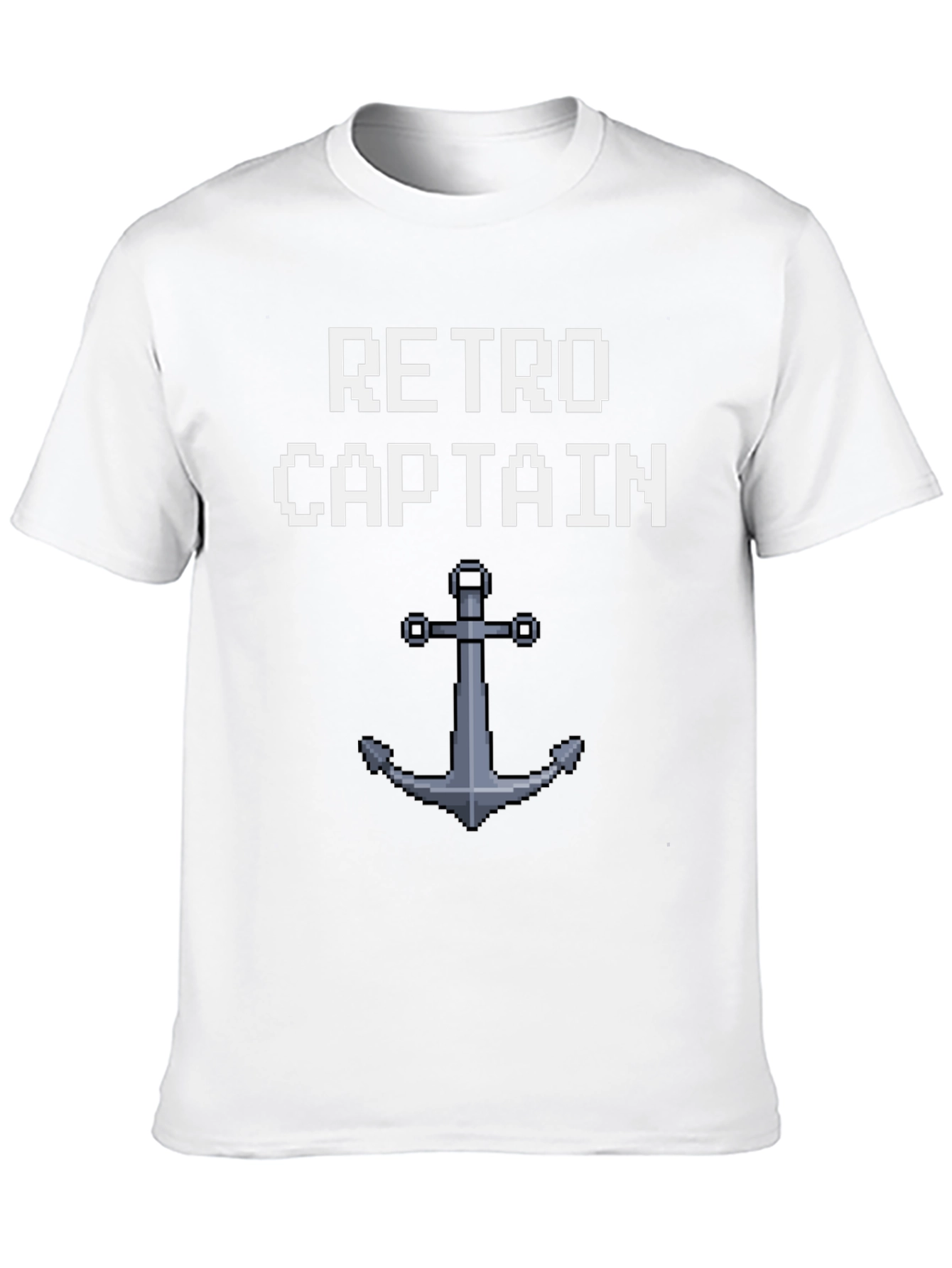 Retro Captain Pixel Art Anchor Graphic Tee