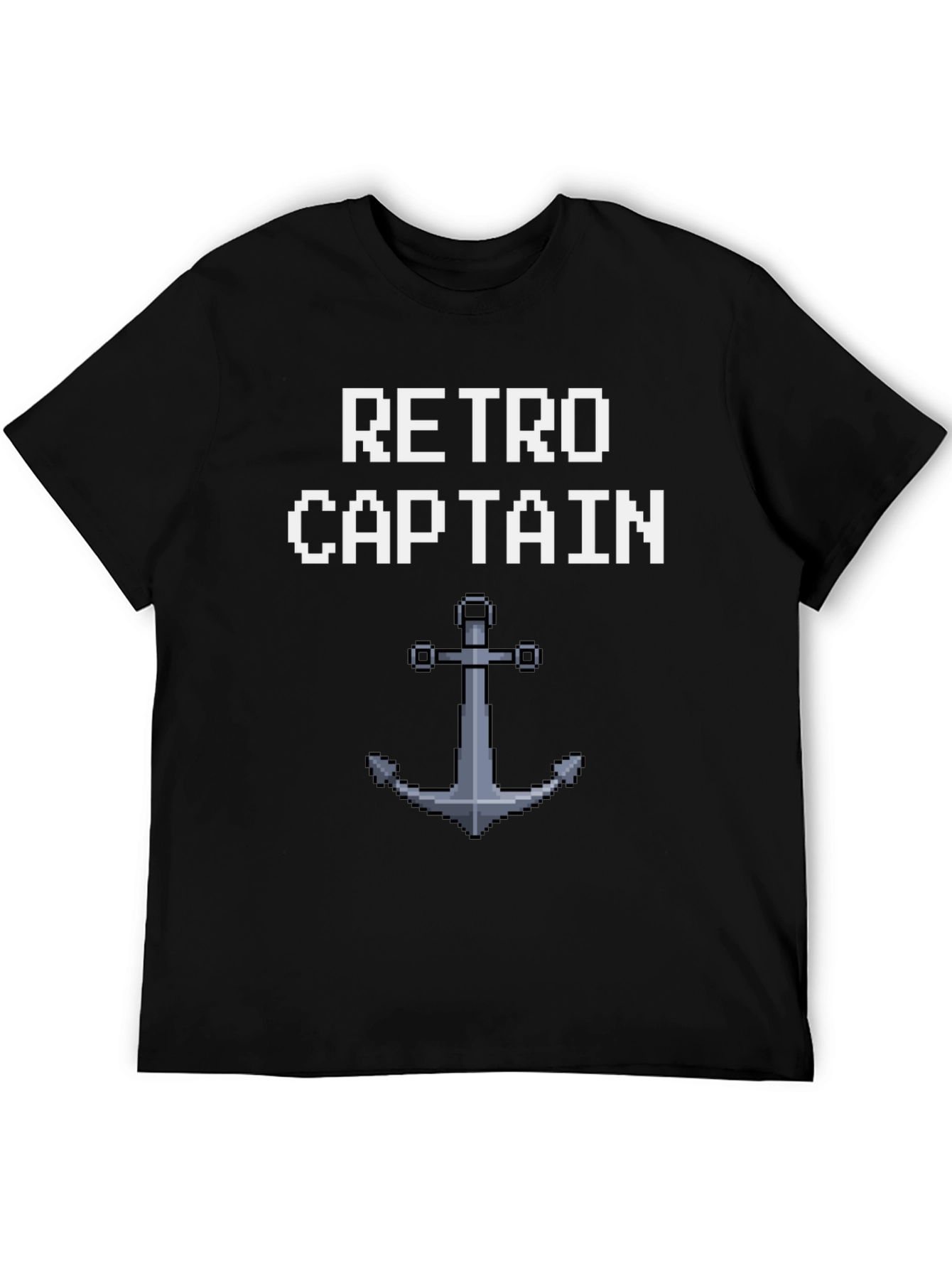 Retro Captain Pixel Art Anchor Graphic Tee