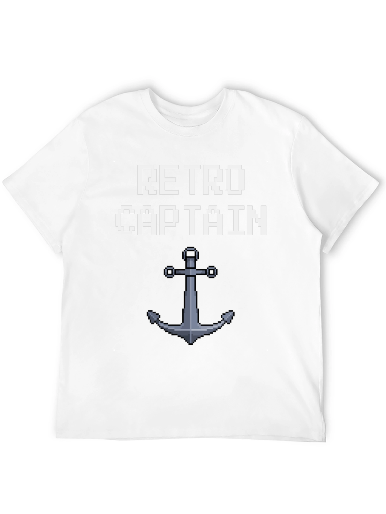 Retro Captain Pixel Art Anchor Graphic Tee