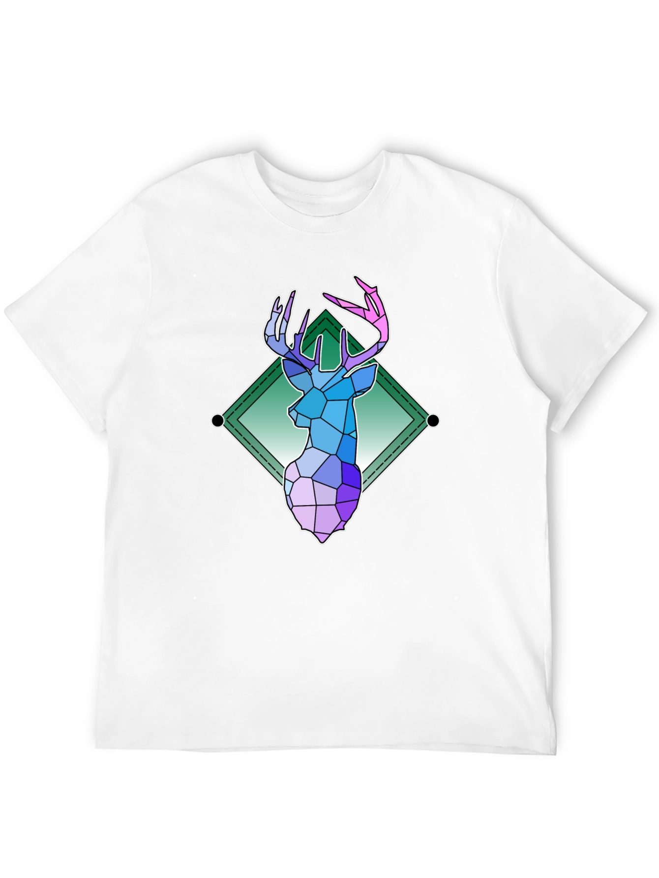 Geometric Deer Graphic Tee - Modern Art Shirt