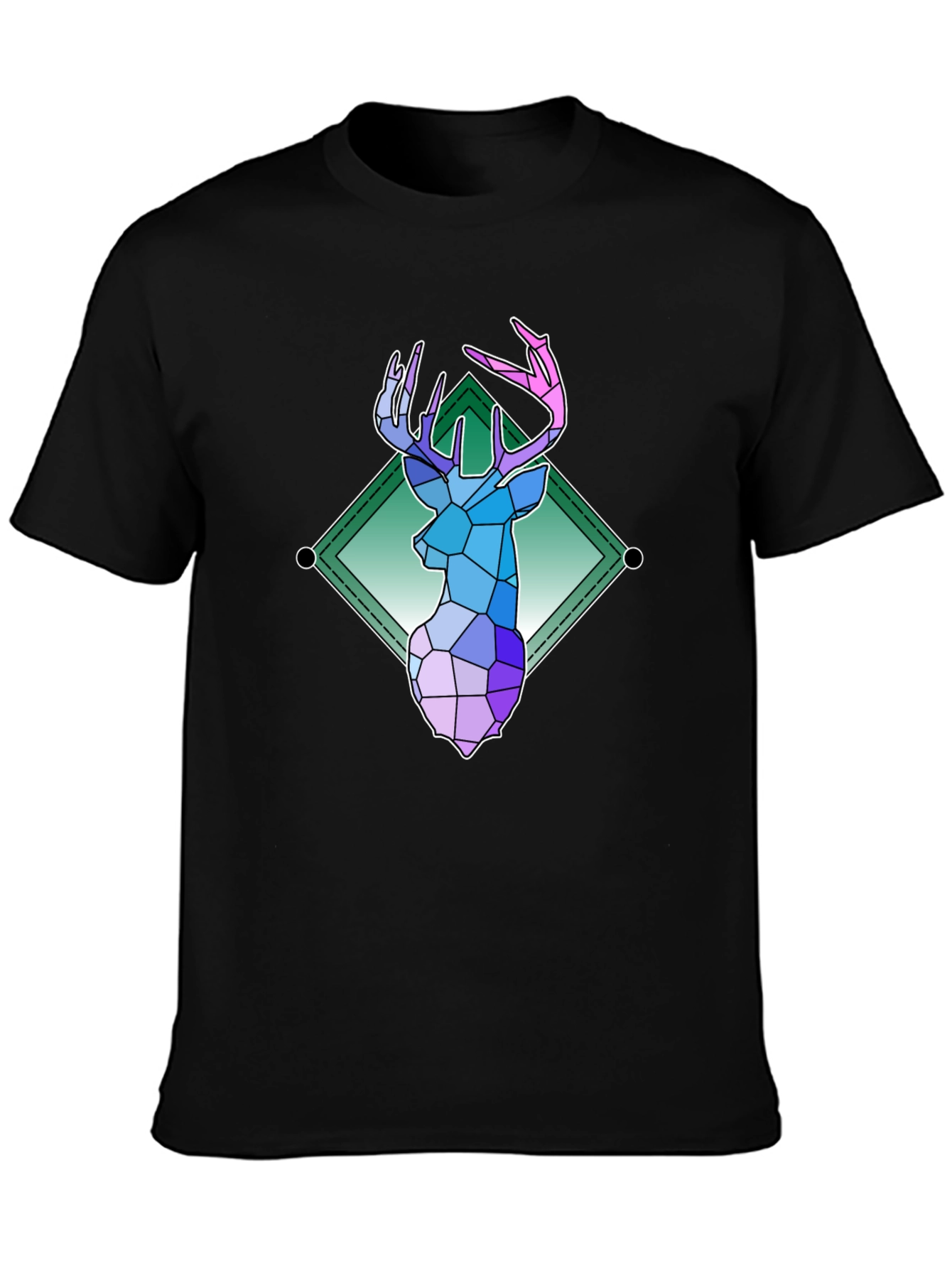 Geometric Deer Graphic Tee - Modern Art Shirt