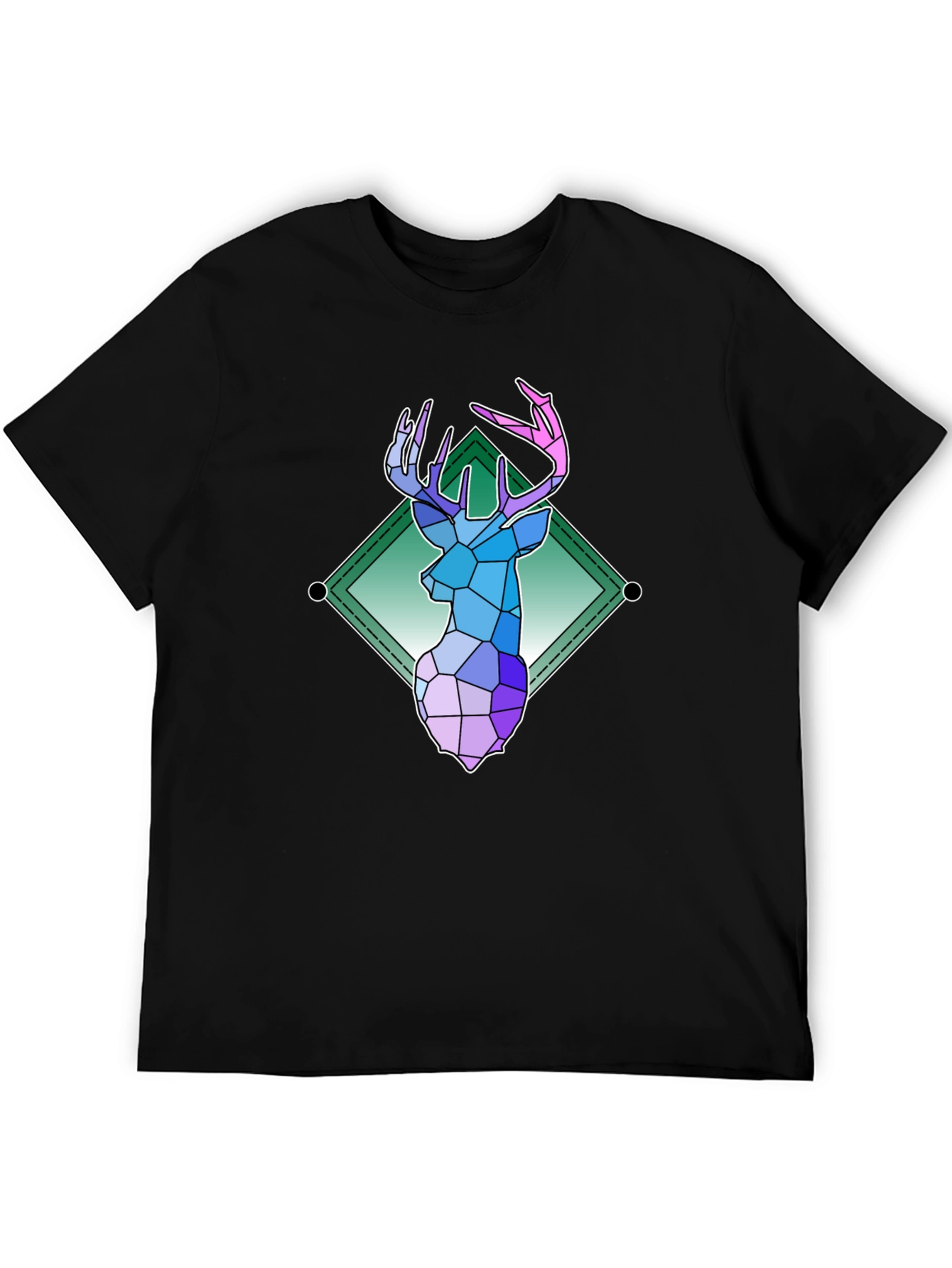 Geometric Deer Graphic Tee - Modern Art Shirt