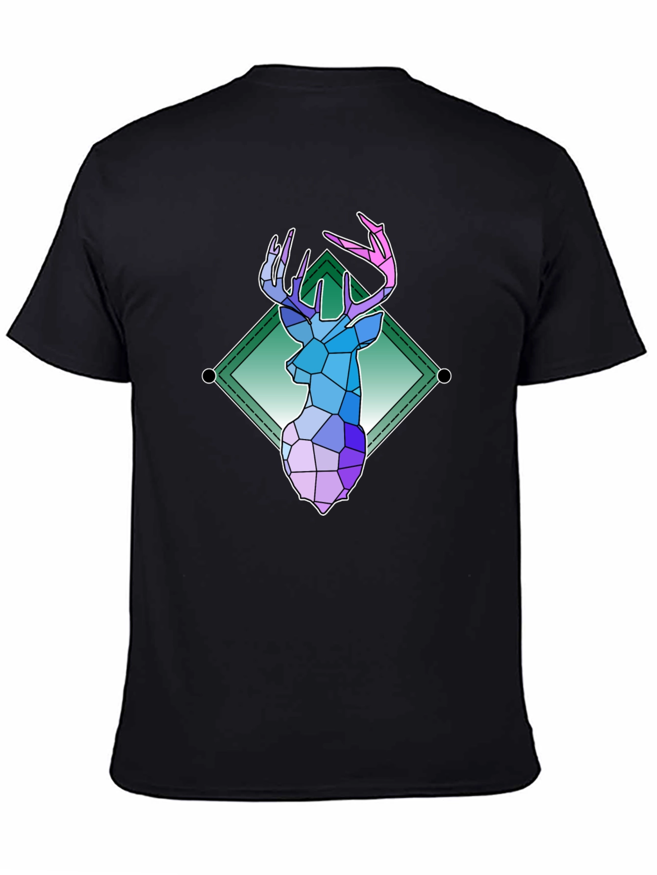 Geometric Deer Graphic Tee - Modern Art Shirt