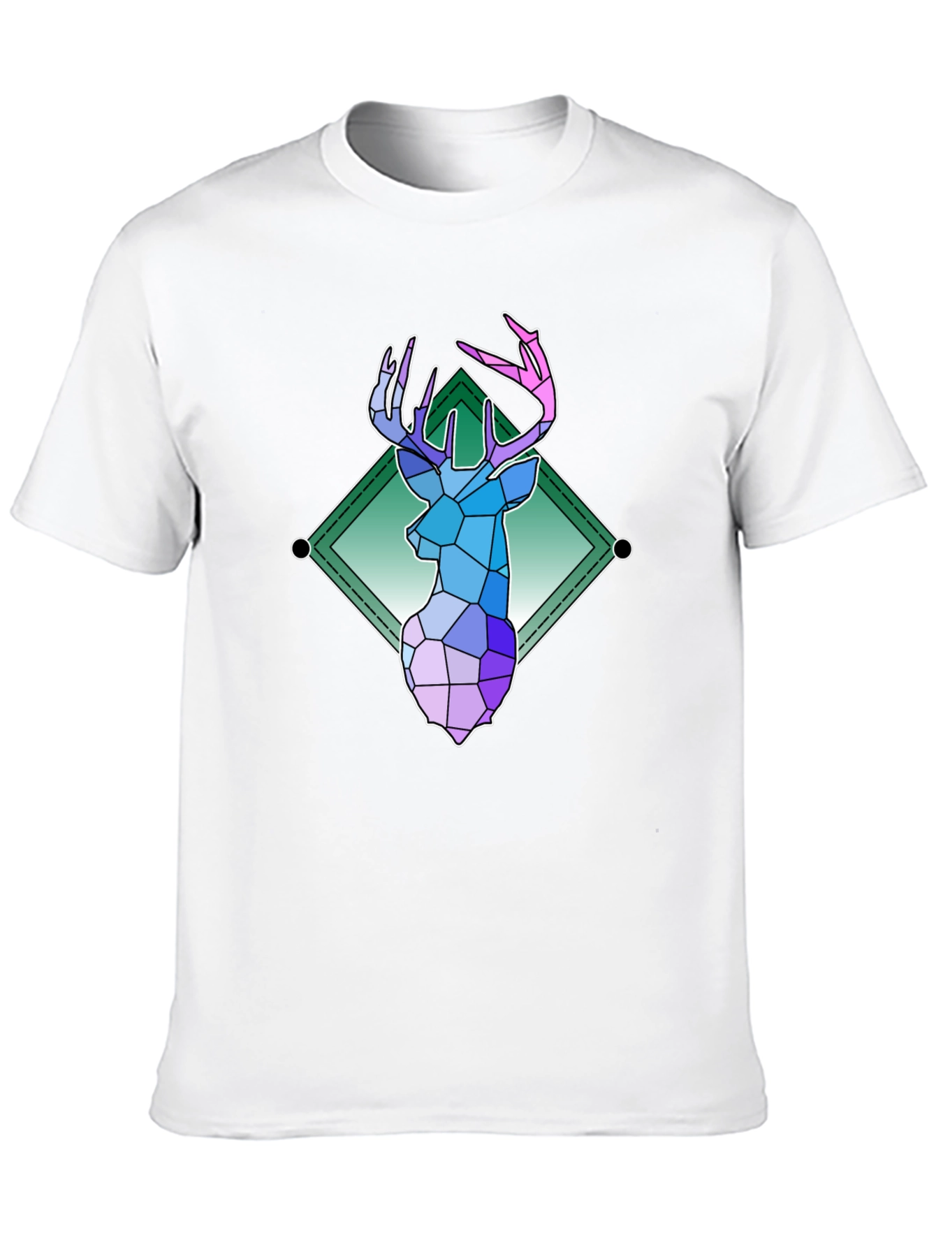 Geometric Deer Graphic Tee - Modern Art Shirt