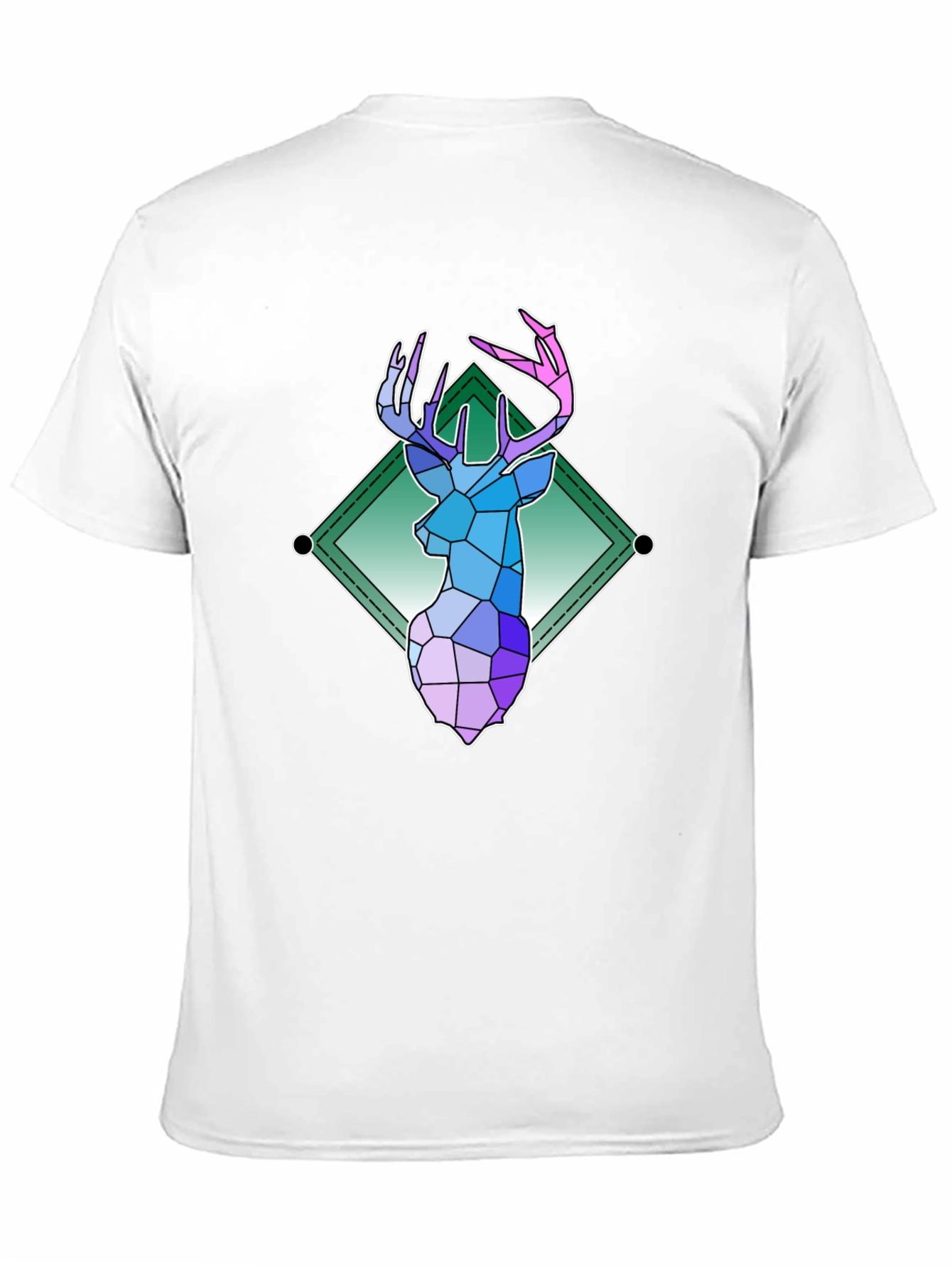 Geometric Deer Graphic Tee - Modern Art Shirt